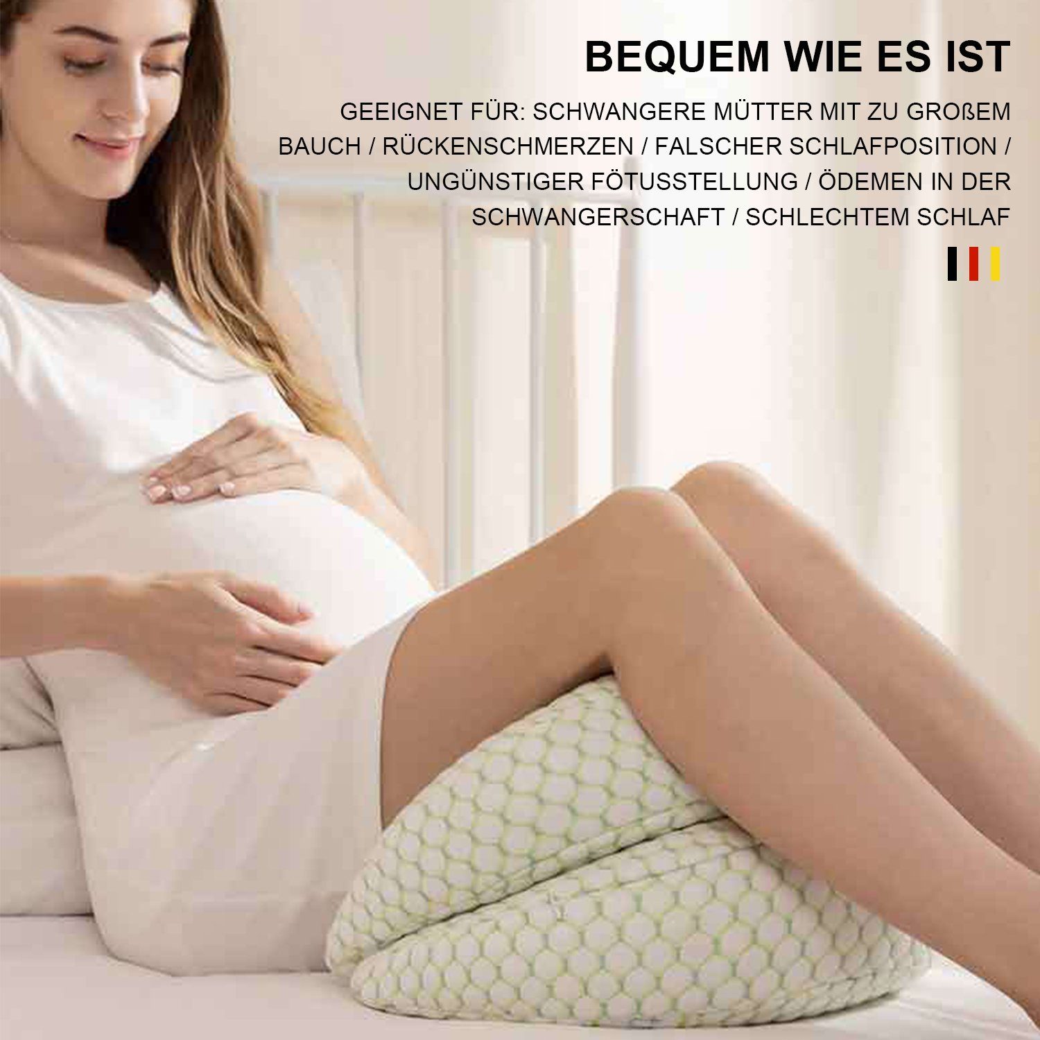 U-Form, Schwangere Schwangerschaftskissen, in Side Graue Kissen Seitenschläferkisssen Frauen Sleeping Stillkissen Punkte MAGICSHE