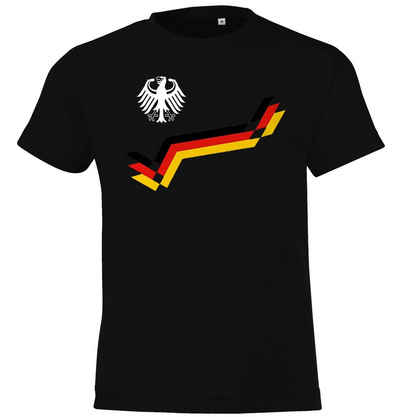 Youth Designz T-Shirt Deutschland Shirt Retro Fußball Trikot Look mit trendigem Frontprint