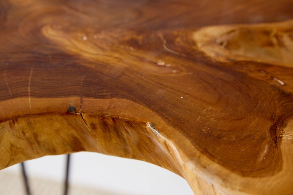 · Legs · WILD Massivholz · 60cm Teakholz Beistelltisch Baumscheibe natur, · Hairpin Couchtisch riess-ambiente