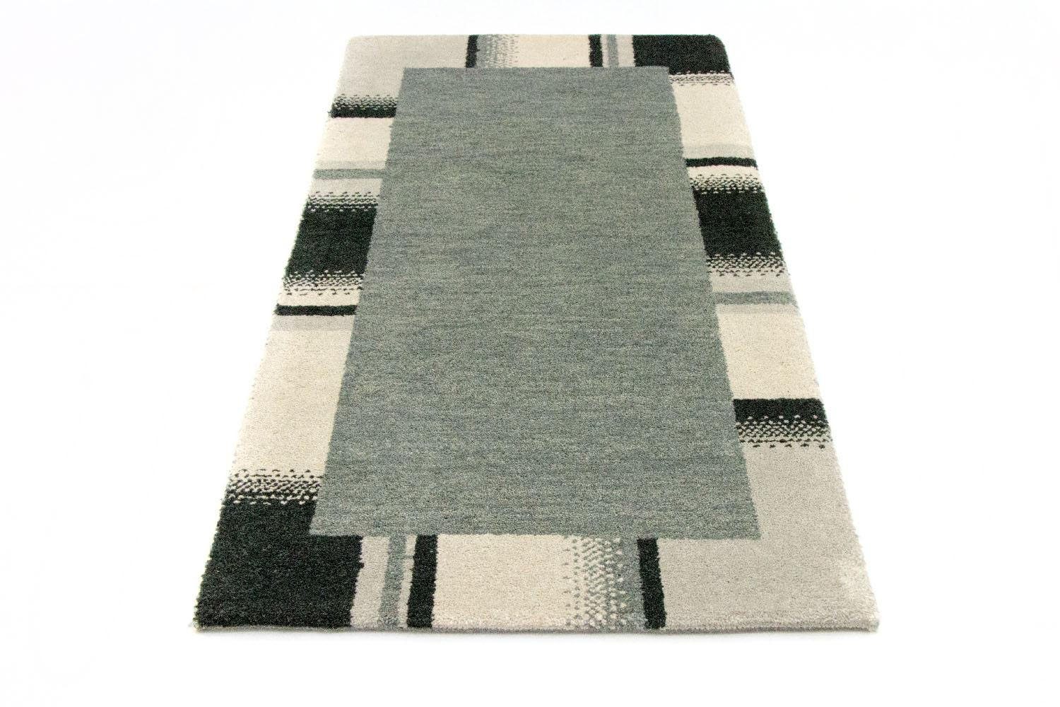 Wollteppich Gabbeh Teppich handgeknüpft silber, morgenland, rechteckig, Höhe:  18 mm, handgeknüpft