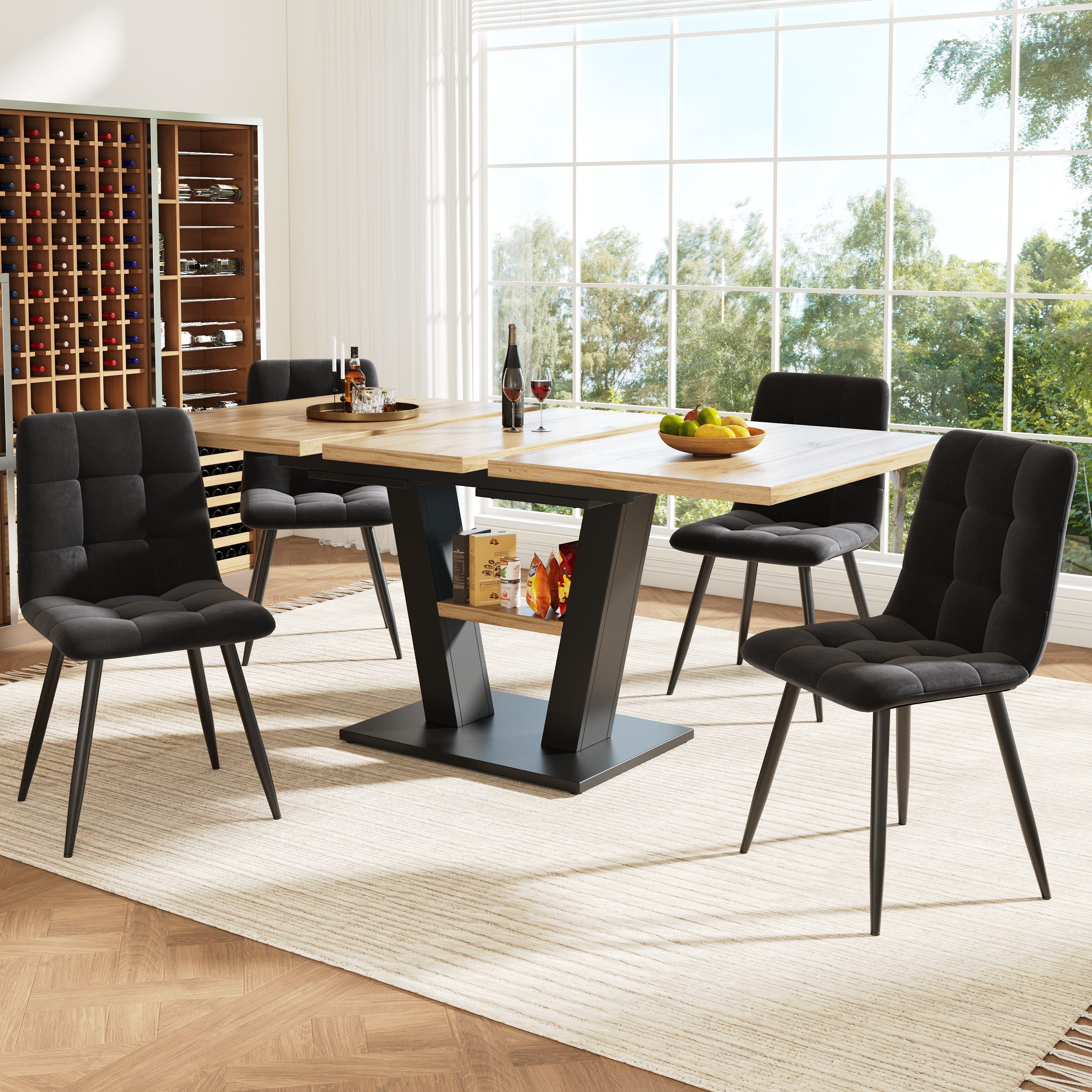 OKWISH Esstisch Moderne Esstisch,Ausziehbar,Esszimmer-Set (Ausziehbares Ess günstig online kaufen