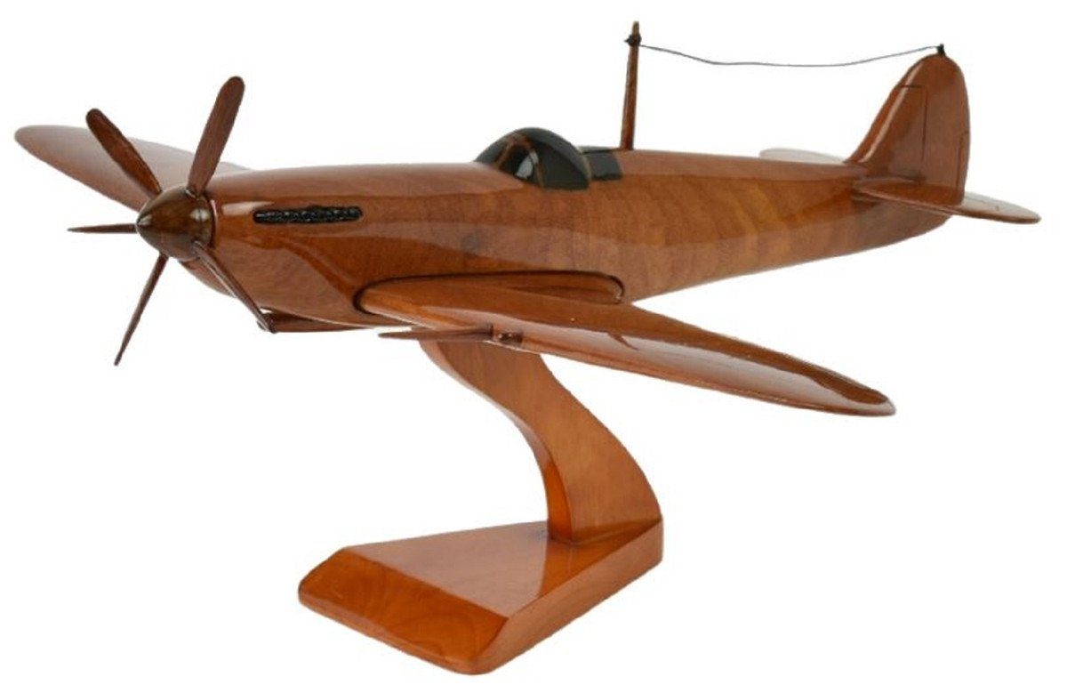 x mit Luxus Schwarz 40 - - cm Modellflugzeug Flugzeug 20 Deko Deko / Accessoires x - Propellerflugzeug Spitfire Deko Supermarine - - Jagdflugzeug H. Braun Ständer Schreibtisch 36 Holz Dekoobjekt Casa Padrino