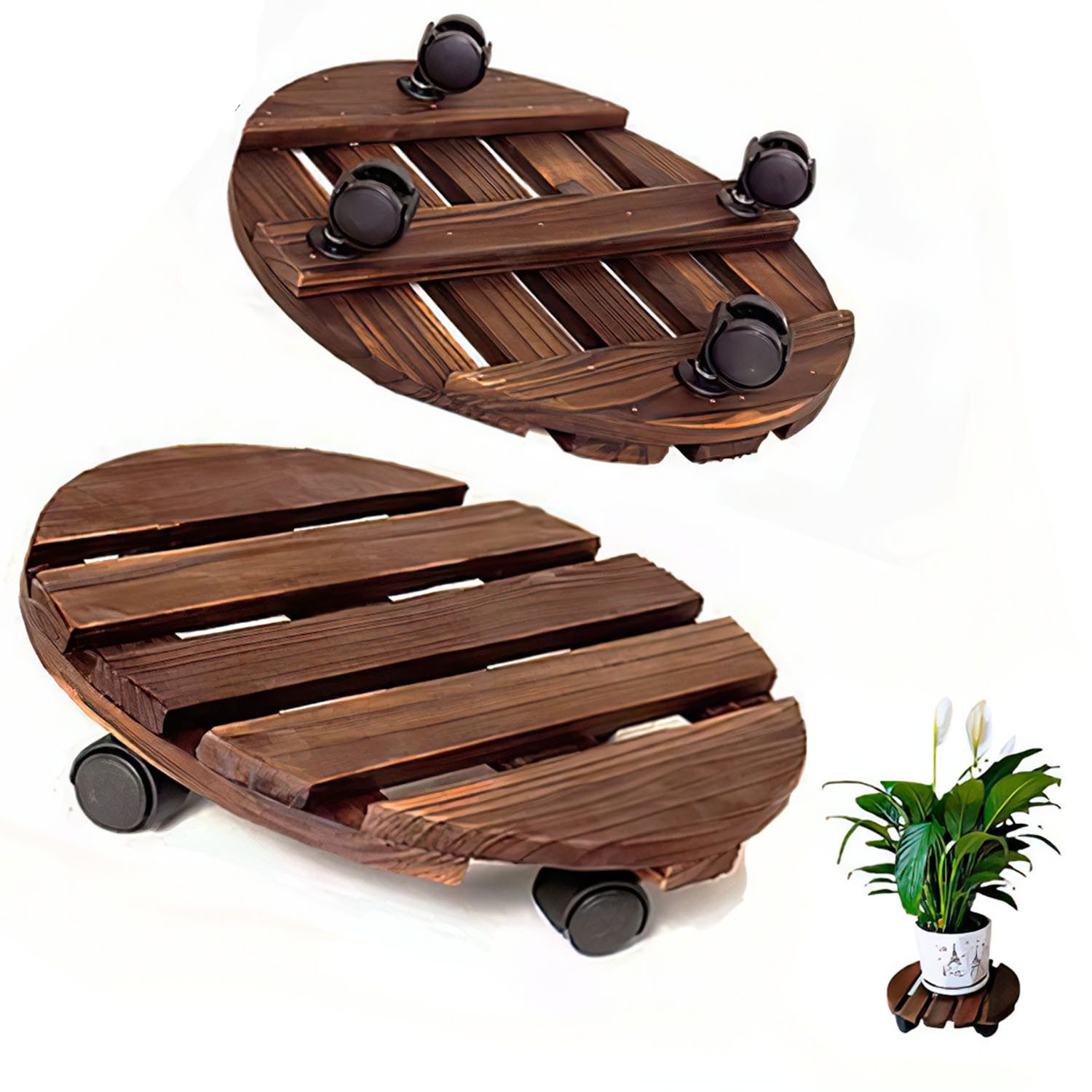 SURFOU Pflanzenroller 2 Stück Outdoor Wetterfest 30x 30cm Rollbrett