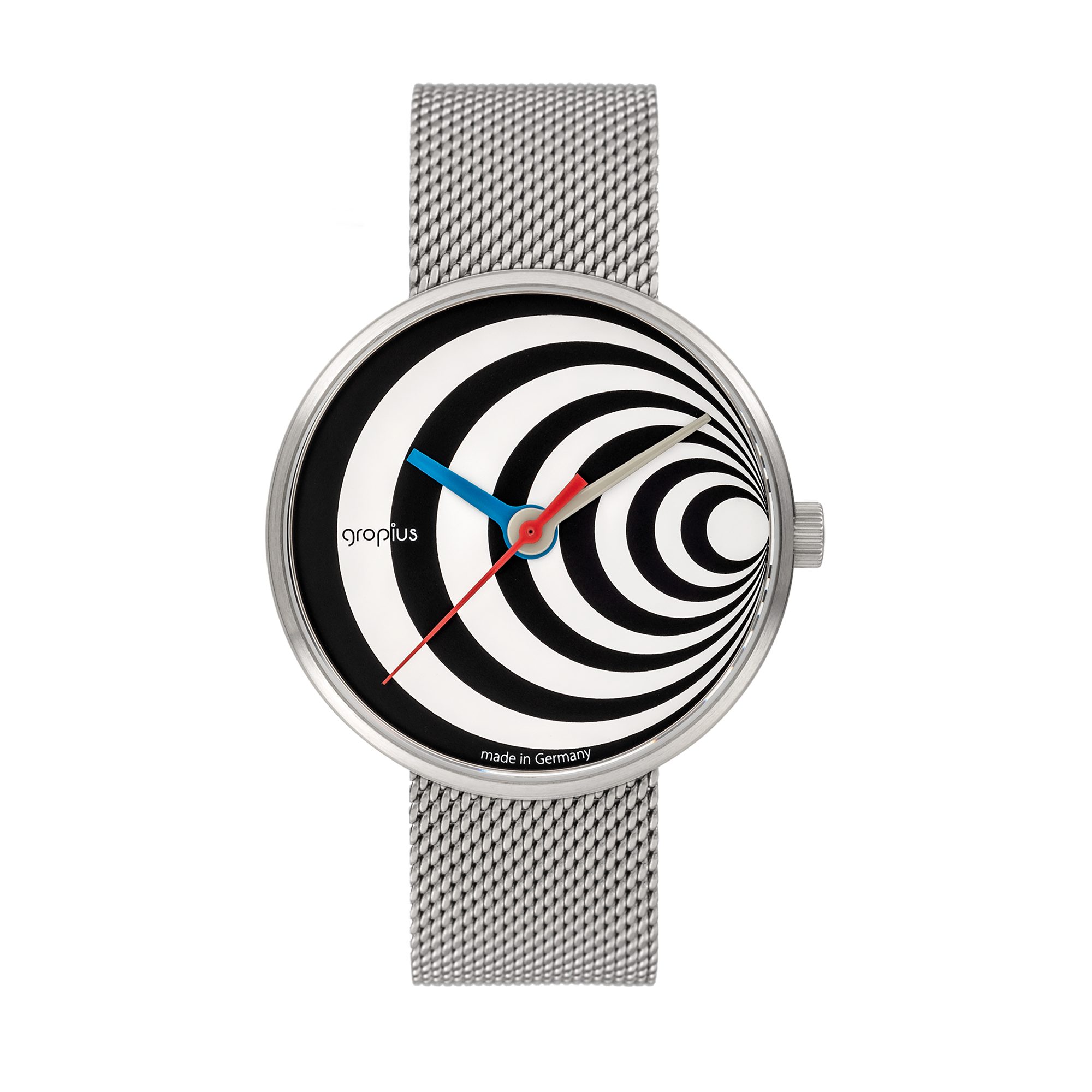 Walter Gropius Quarzuhr Made In Germany, Saphirglas, Forum Excentric - WG 002-02M, Designeruhr, Edelstahlband mit Easy-Release System, Edelstahlgehäuse
