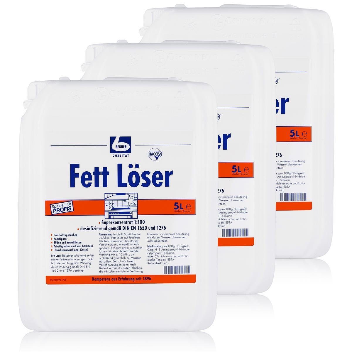 Dr. Becher Dr. Becher Fett Löser Superkonzentrat 5 Liter Kanister (3er Pack) Spezialwaschmittel
