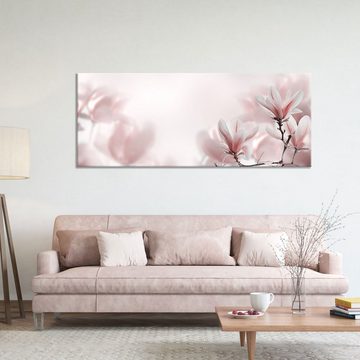 WallSpirit Leinwandbild "Magnolienbaum im Frühjahr" - XXL Wandbild, Leinwandbild geeignet für alle Wohnbereiche