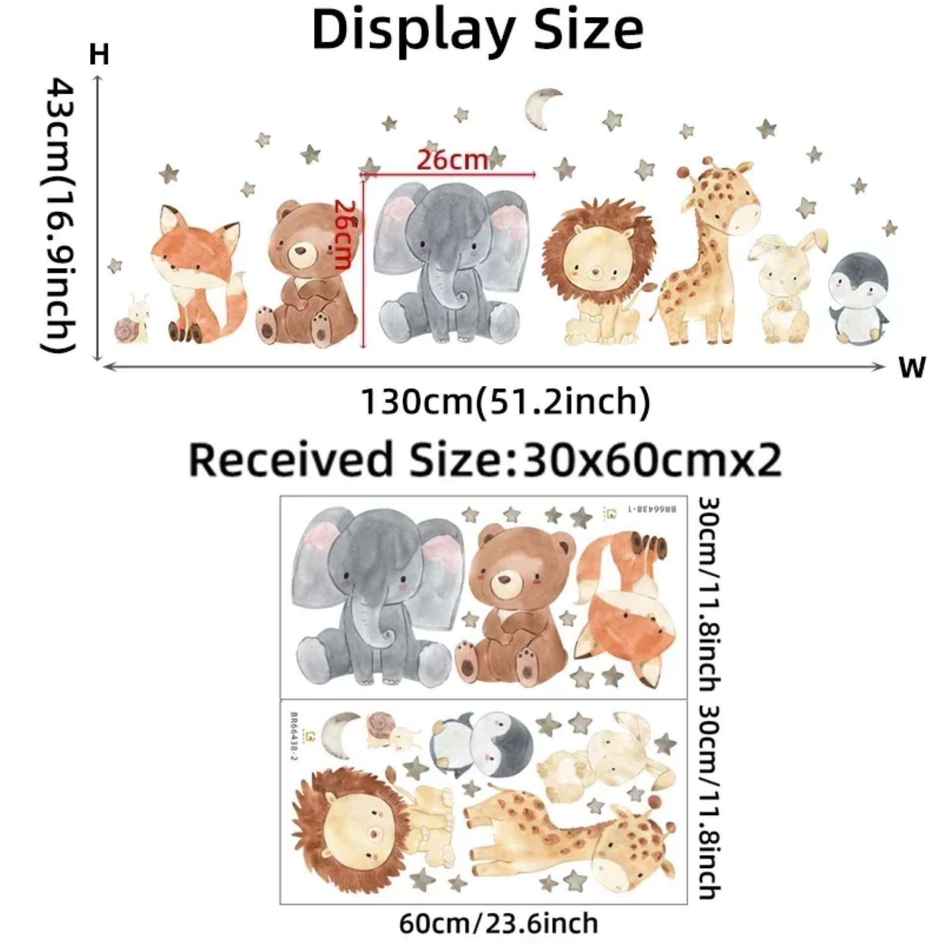 Montegoni Wandsticker Tiere Wandsticker für Kinderzimmer Dekoration, Wandau günstig online kaufen