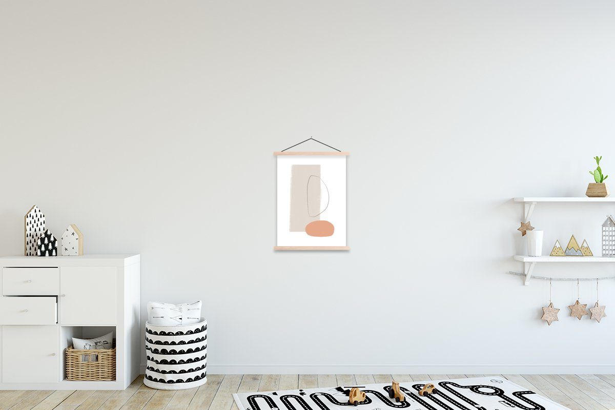 MuchoWow Poster Minimalismus - Pastell - Abstrakt, (1 St), Posterleiste, Textilposter für Wohnzimmer, Bilderleiste, Magnetisch