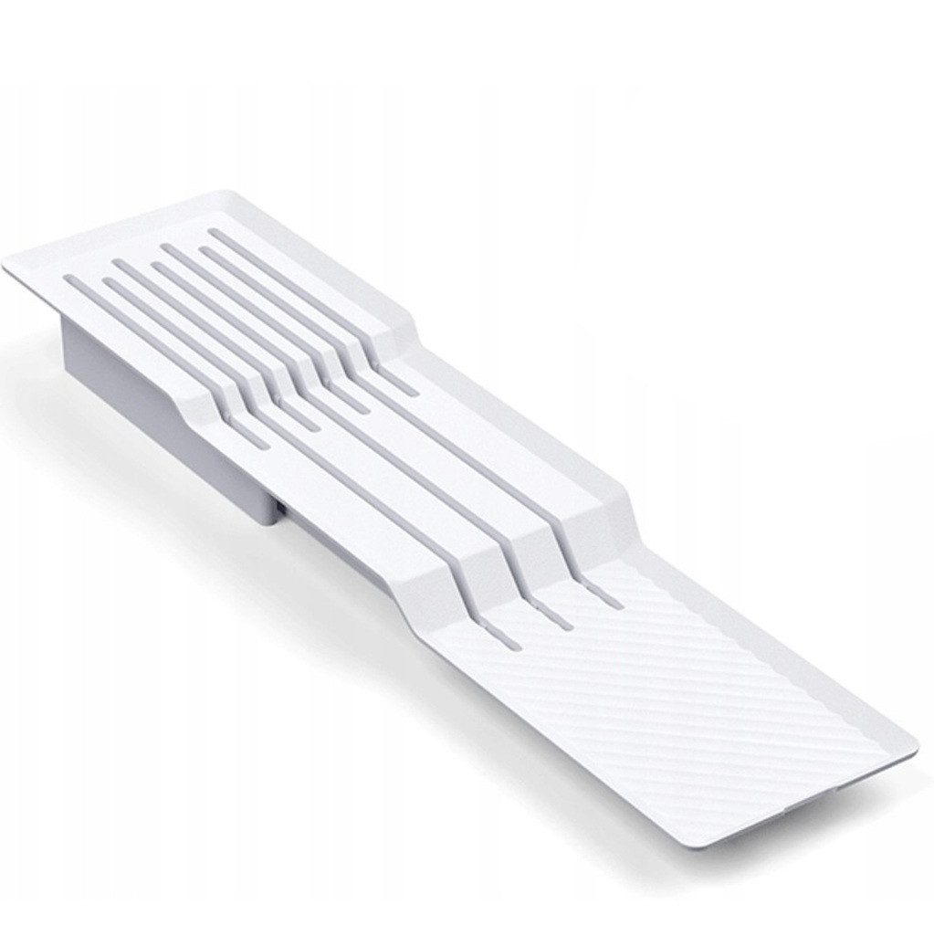 Prima-Online Besteckkasten Besteckkasten 45 cm zuschneidbar, Weiß & Graphit Schubladeneinsatz