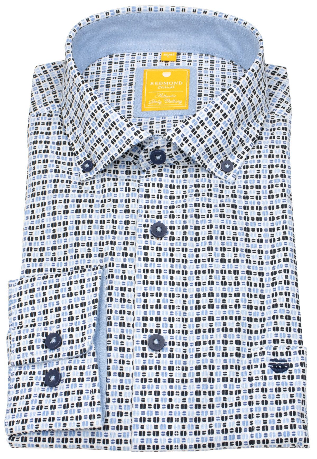 Redmond Langarmhemd leicht tailliert Button-Down-Kragen günstig online kaufen