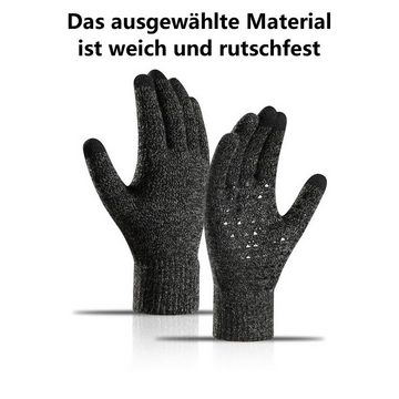 Opspring Strickhandschuhe Winter Handschuhe Damen Herren, Unisex Touchscreen Warm Handschuhe