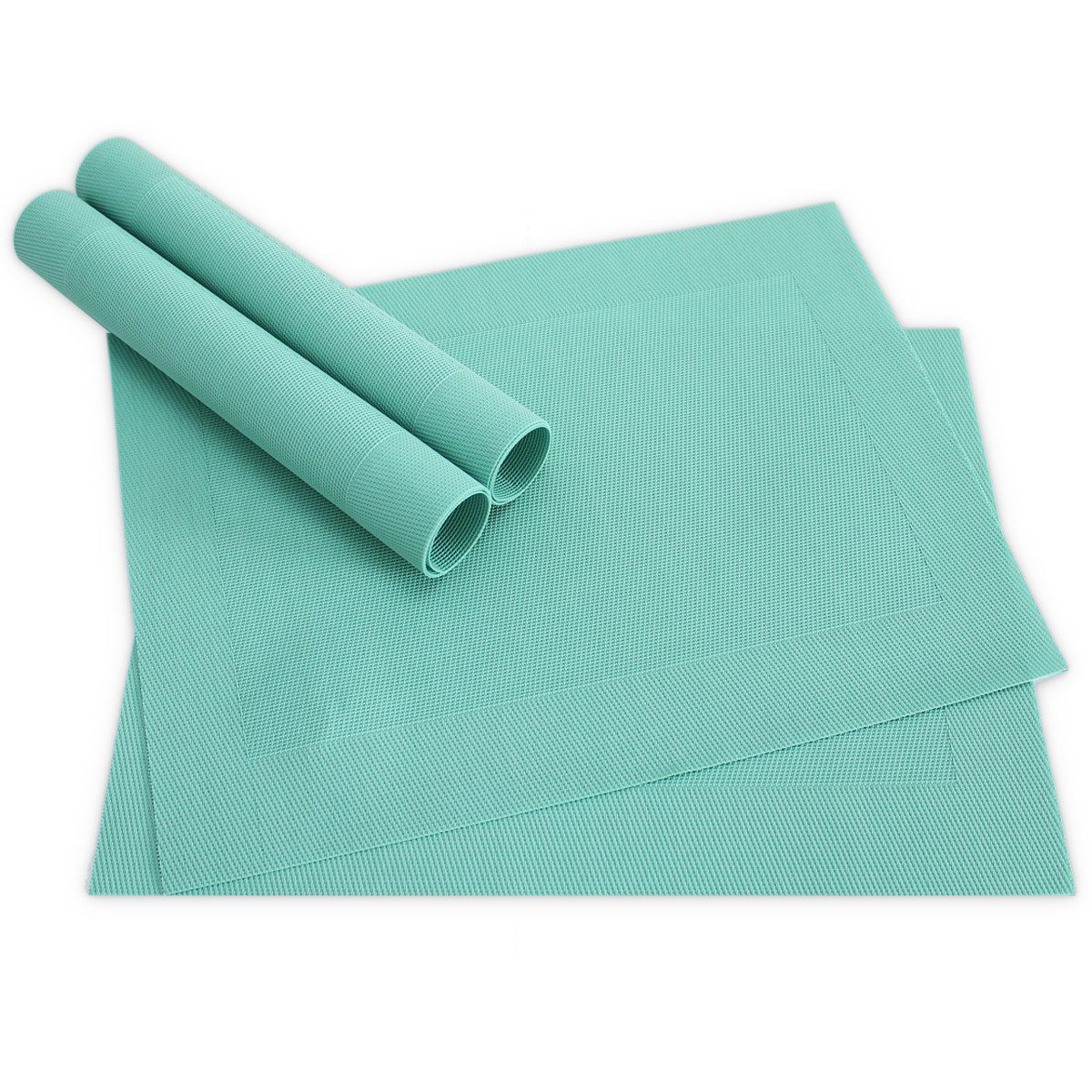 matches21 HOME & HOBBY Platzset Tischsets BORDA 4er Set Mint-grün als Tischuntersetzer, (4-St), Abwaschbare Platzsets als Tischunterlagen für Ess-Tisch Tisch-Deko