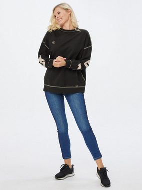 Sarah Kern Rundhalspullover Sweatshirt figurumspielend mit außenliegenden Nähten