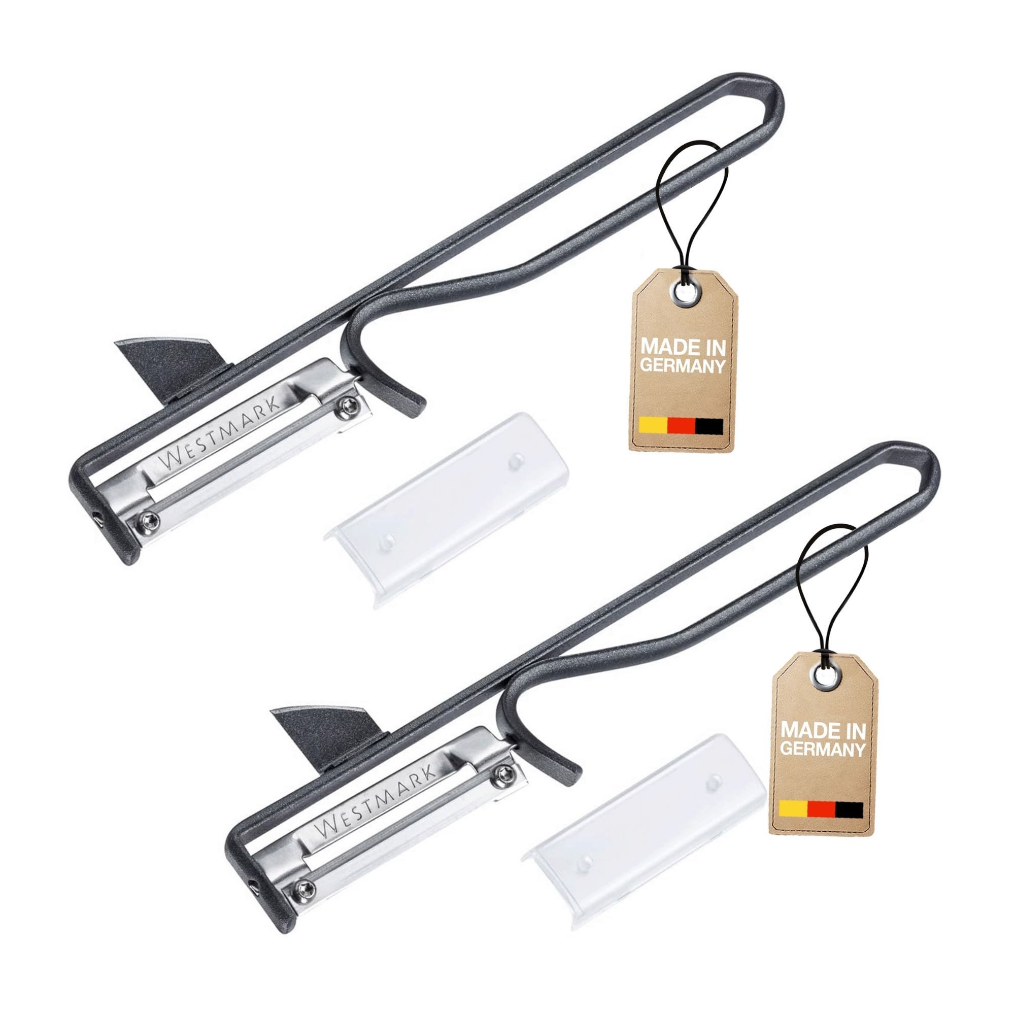 WESTMARK Овощечистка Black Edition, 2 Stk., Ergonomische Очиститель картошки, Gemüse & Obst, griffige Haptik, Spezialbeschichtung, Made in Germany