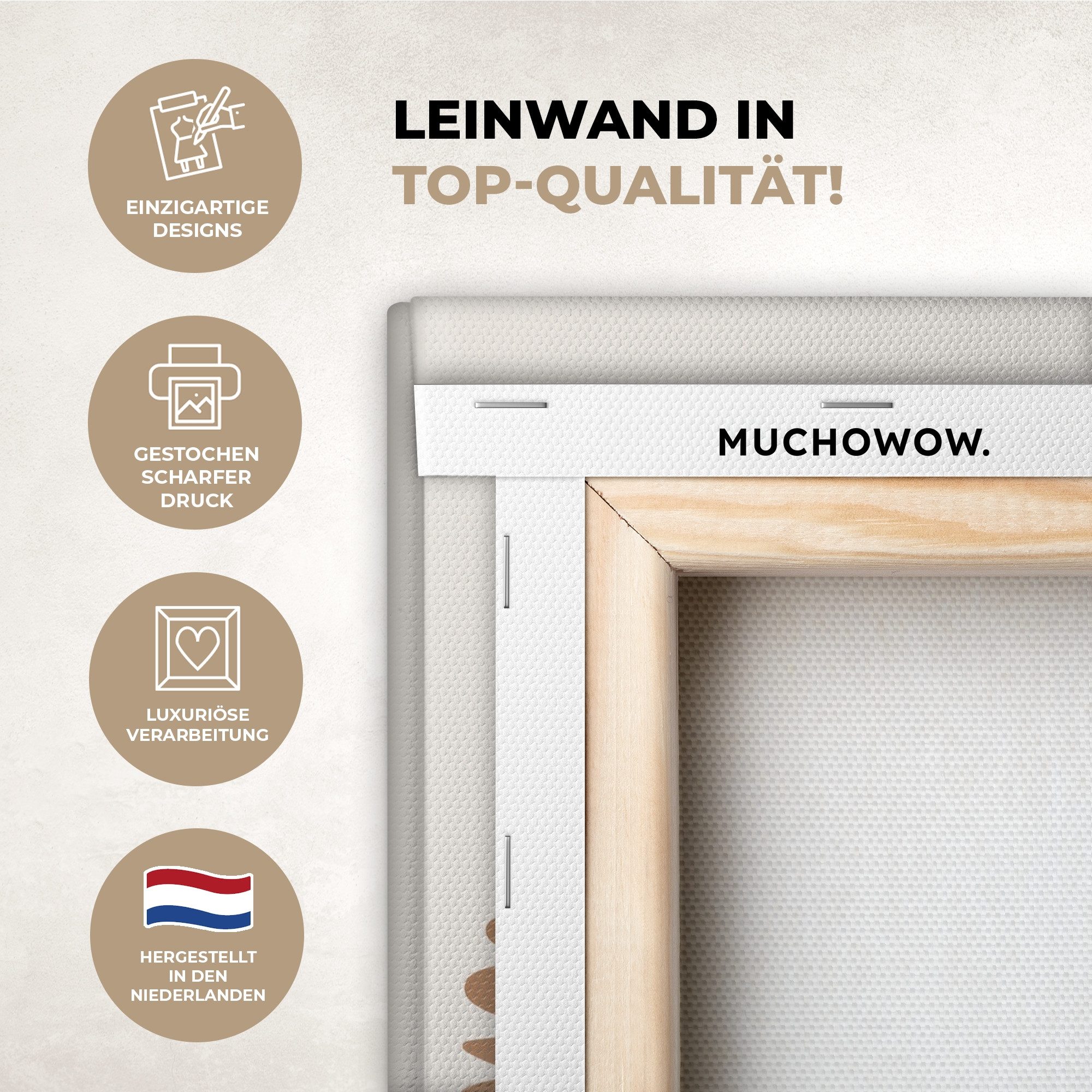 OneMillionCanvasses® Leinwandbild Löwe - Beige - günstig online kaufen