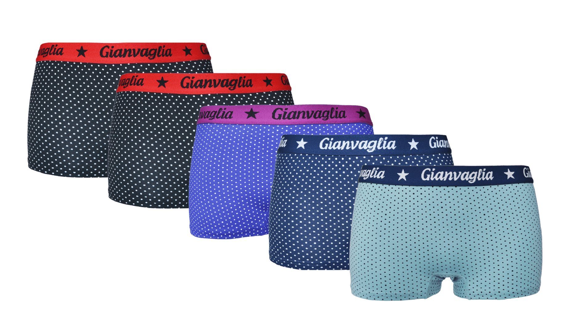 Holland Underwear Panty 5 x Damen Boxershorts Slips Panty Hot Pants Hipster GIANVAGLIA 8036-2