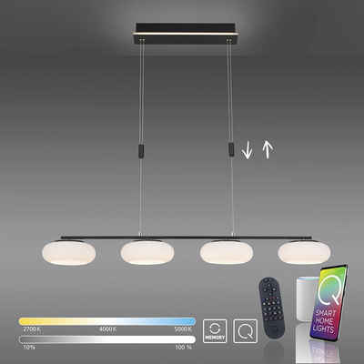 Paul Neuhaus Smarte LED-Leuchte LED Pendellampe Q ETIENNE Smart Home, Smart Home, CCT-Farbtemperaturregelung, RGB-Farbwechsel, Dimmfunktion, Memoryfunktion, mit Leuchtmittel, dimmbar Fernbedienung höhenverstellbar CCT Pendel
