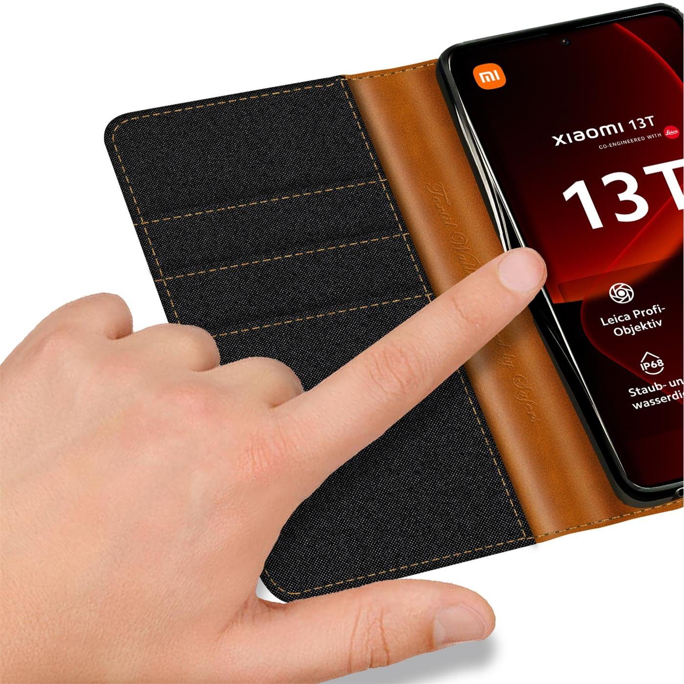 CoolGadget Handyhülle Flip Case Wallet Cover Book Tasche für Xiaomi 13T / 13T Pro 6,67 Zoll, Handy Tasche mit Kartenfach Book Schutzhülle – Bild 4 von 5