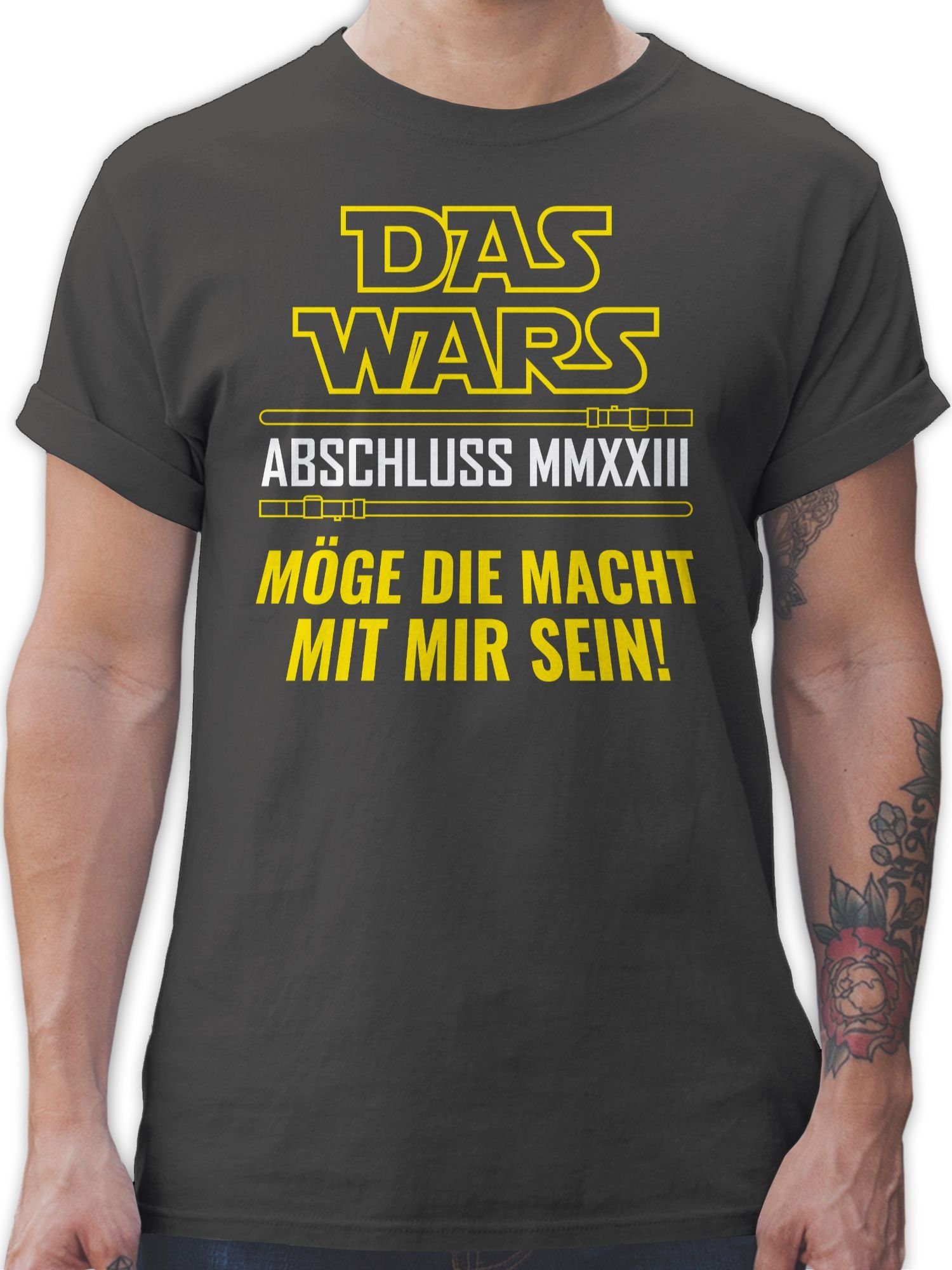 Shirtracer T-Shirt Das Wars Abschluss 2023 Möge die Macht mit mir sein Abitur & Abschluss 2024 Geschenk 03 Dunkelgrau