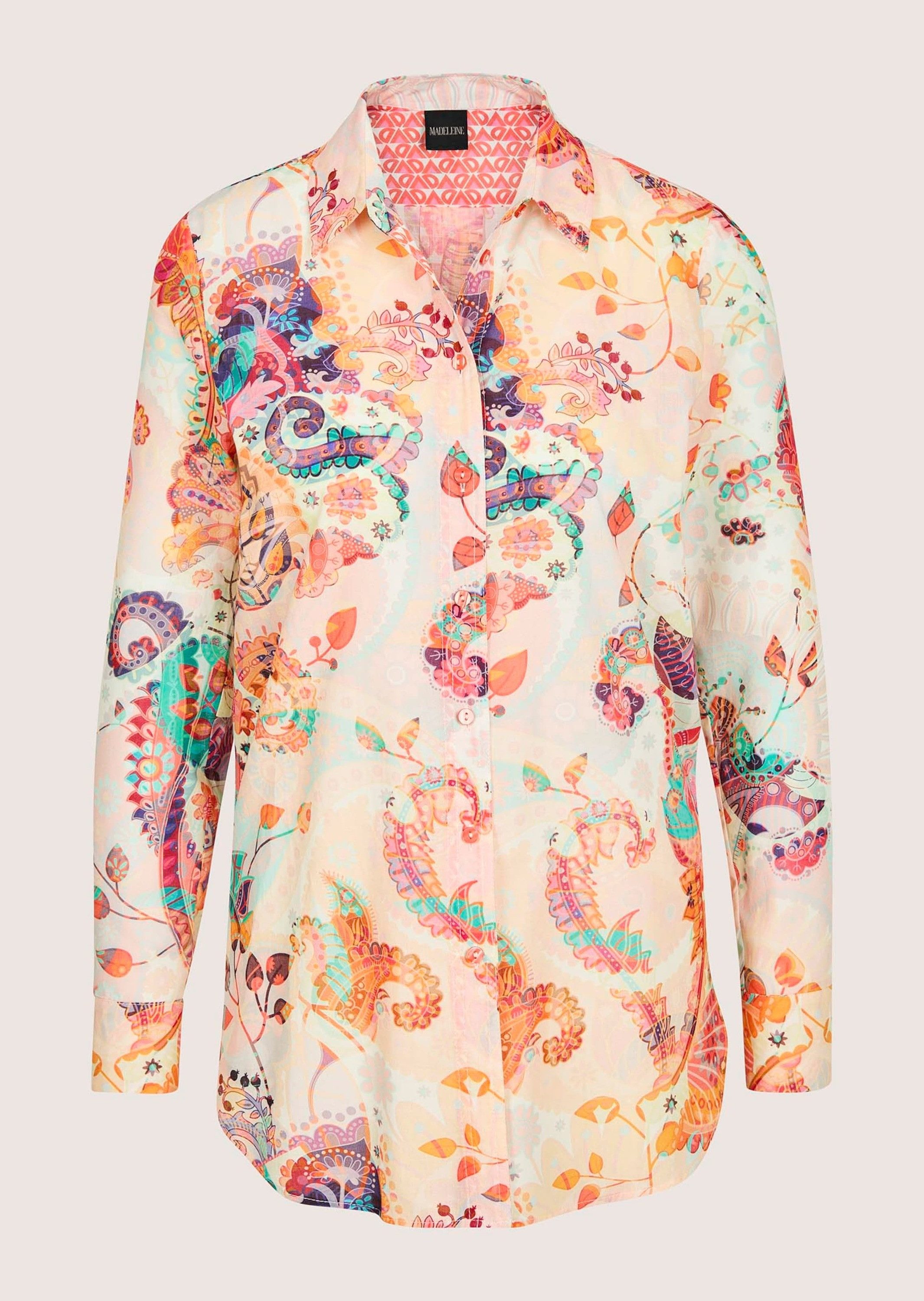 Hemdbluse Baumwollbluse mit Paisley-Muster