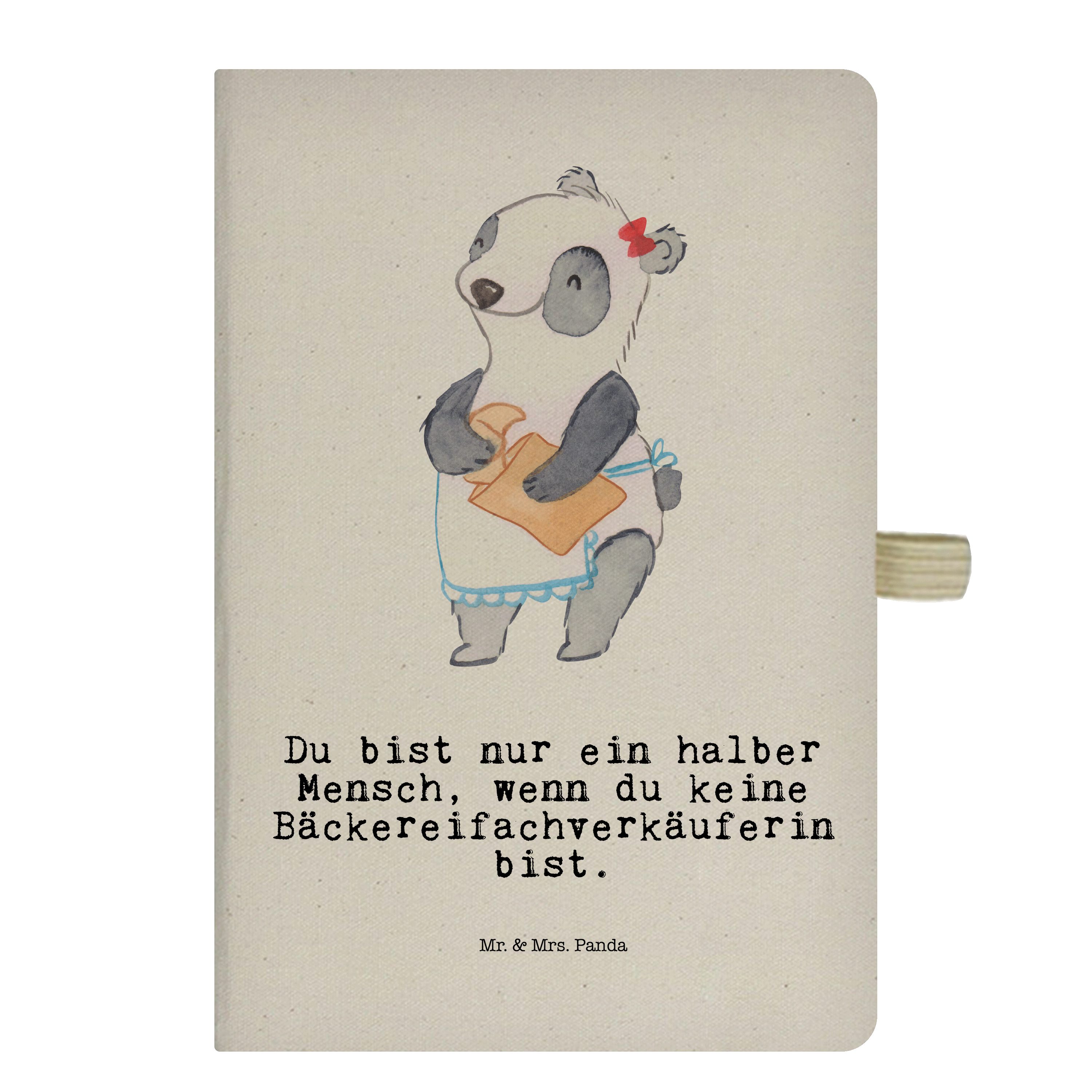 mit & Bäckereifachverkäuferin Mr. Notizbuch - Mr. & Geschenk, Transparent - Journal, Panda Herz Mrs. Panda B Mrs.