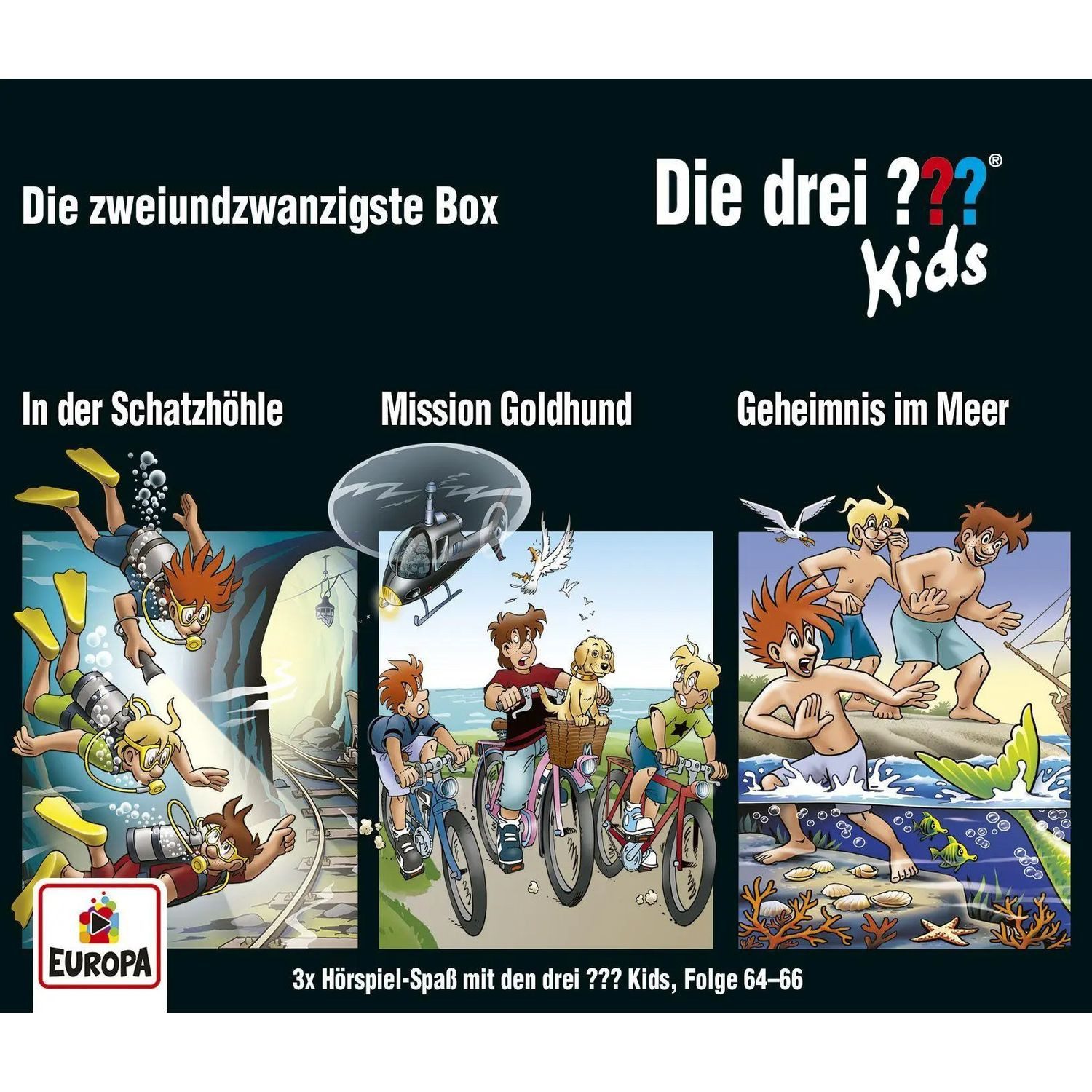 United Soft Media Hörspiel Die drei ??? Kids - 3er Box 22 (Folgen 64, 65, 66)