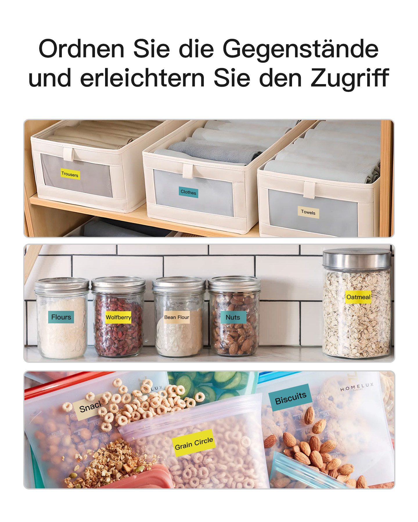 Inateck Etikettenpapier Wasser- und ölabweisendes Thermopapier, 3 Rollen/Box, für Büro und Zuhause
