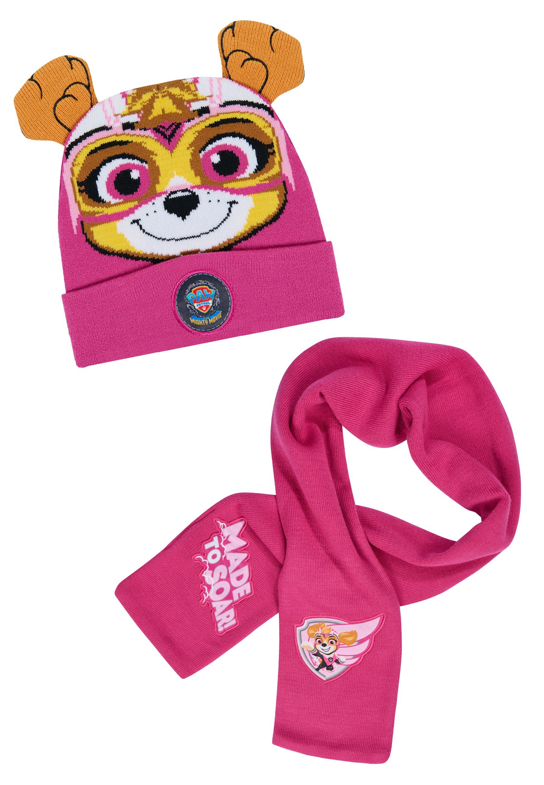 ONOMATO! Beanie Paw Patrol Skye Mädchen Kinder Winter-Set Mütze & Schal (SET)