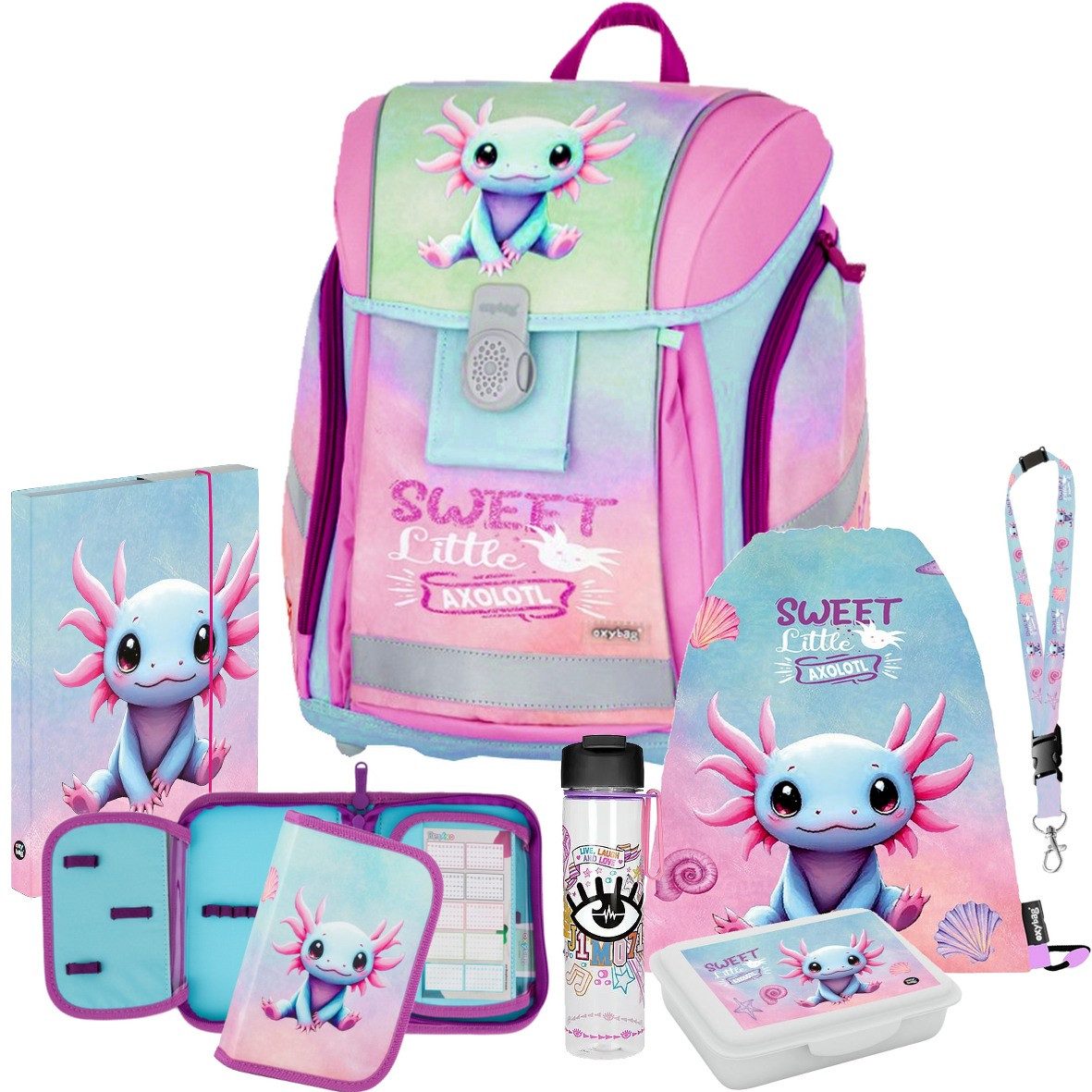 OXYBAG Schulranzen 1.Klasse Mädchen in unterschiedlichen Sets (7-tlg)