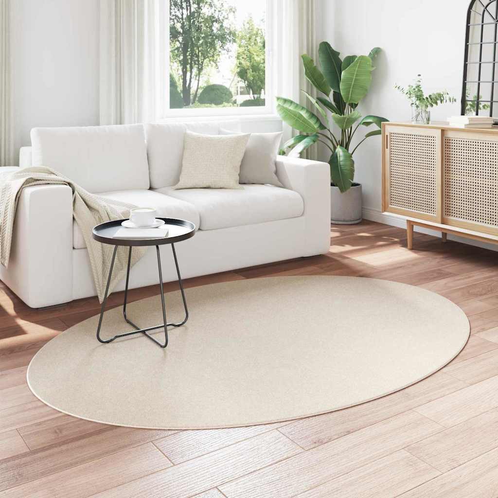 vidaXL Teppich Bereichsteppiche Oval HUARTE Beige 140 x 200 cm 100 %Polyest günstig online kaufen