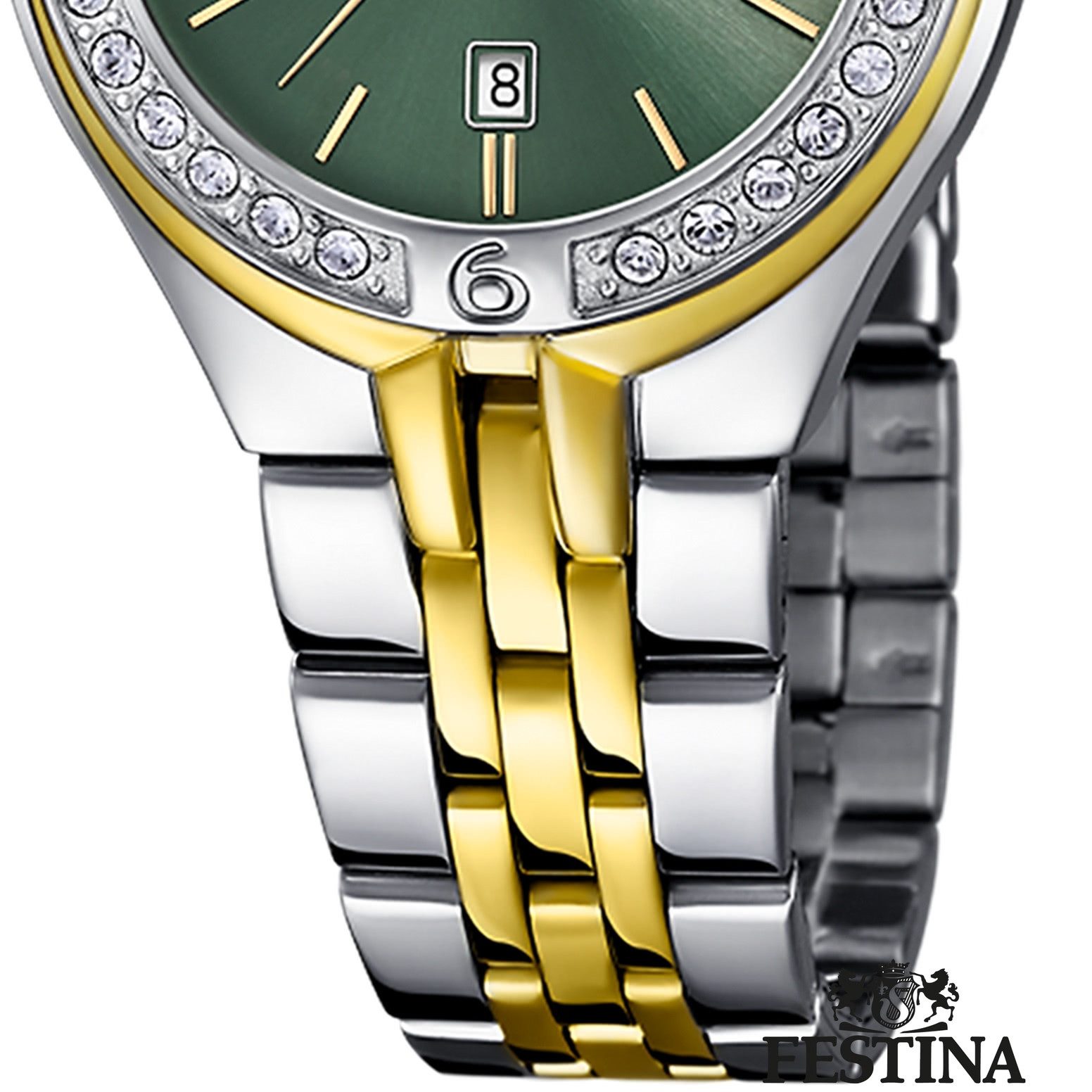 Festina Quarzuhr Festina Damenuhr Edelstahl silber gold, (Analoguhr), Damen Armbanduhr rund, Edelstahlarmband silber, gold, Fashion