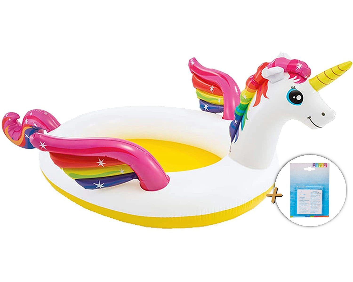 Planschbecken 57441NP - Baby Pool - Einhorn (272x193x104cm) + Reparaturflicken