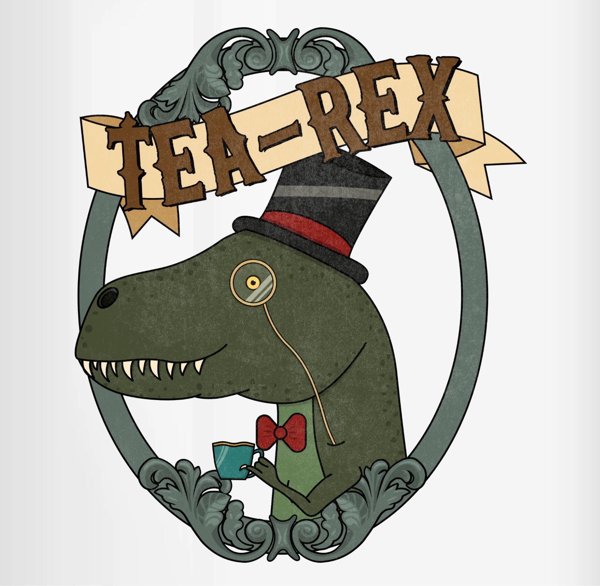 Shirtracer Tasse Rahmen, Schwarz Statement 2 Tea-Rex Keramik,