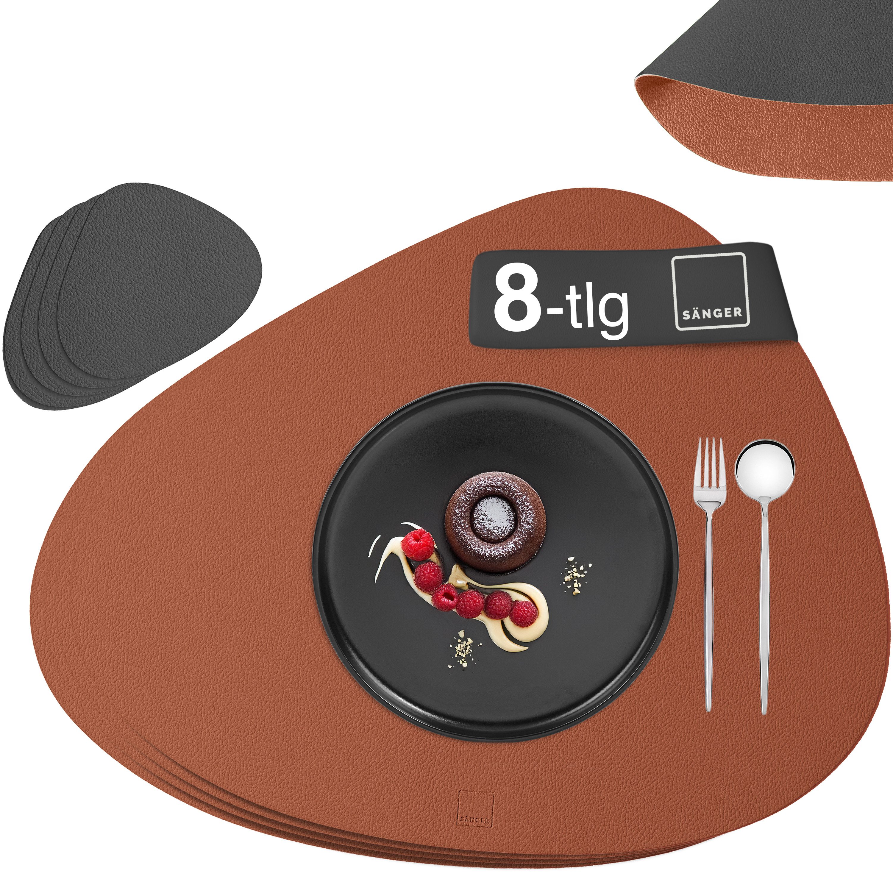 SÄNGER Platzset aus Kunstleder, (Set, 8-St., aus Platzdeckchen und Unterset günstig online kaufen