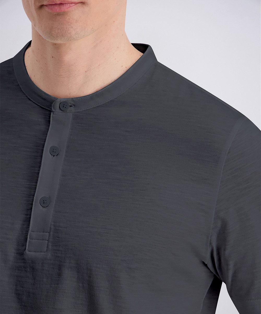 Pierre Cardin Henleyshirt Henley uni slub yarn mit Knopfleiste, bequeme Passform