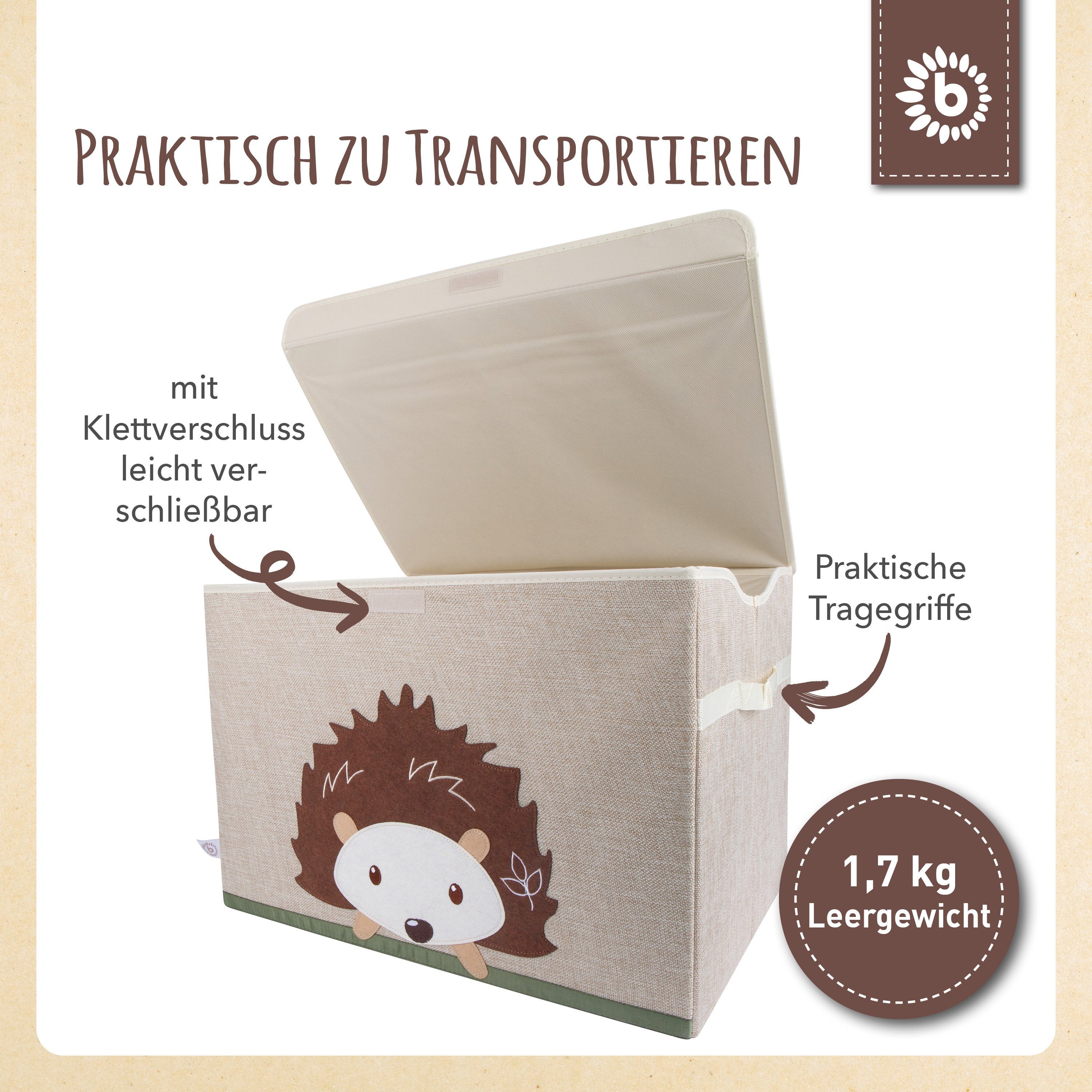 BIECO Spielzeugtruhe Bieco Kinder Aufbewahrungsbox mit Deckel 65L, faltbar Spielzeugkiste – Bild 4 von 5