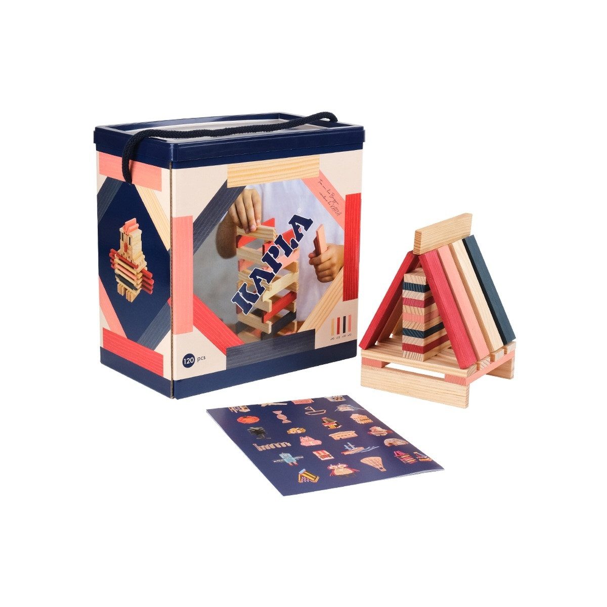 KAPLA® Holzbausteine Konstruktionsbausteine 120 Teile inkl. Ideenposter Spielbausteine