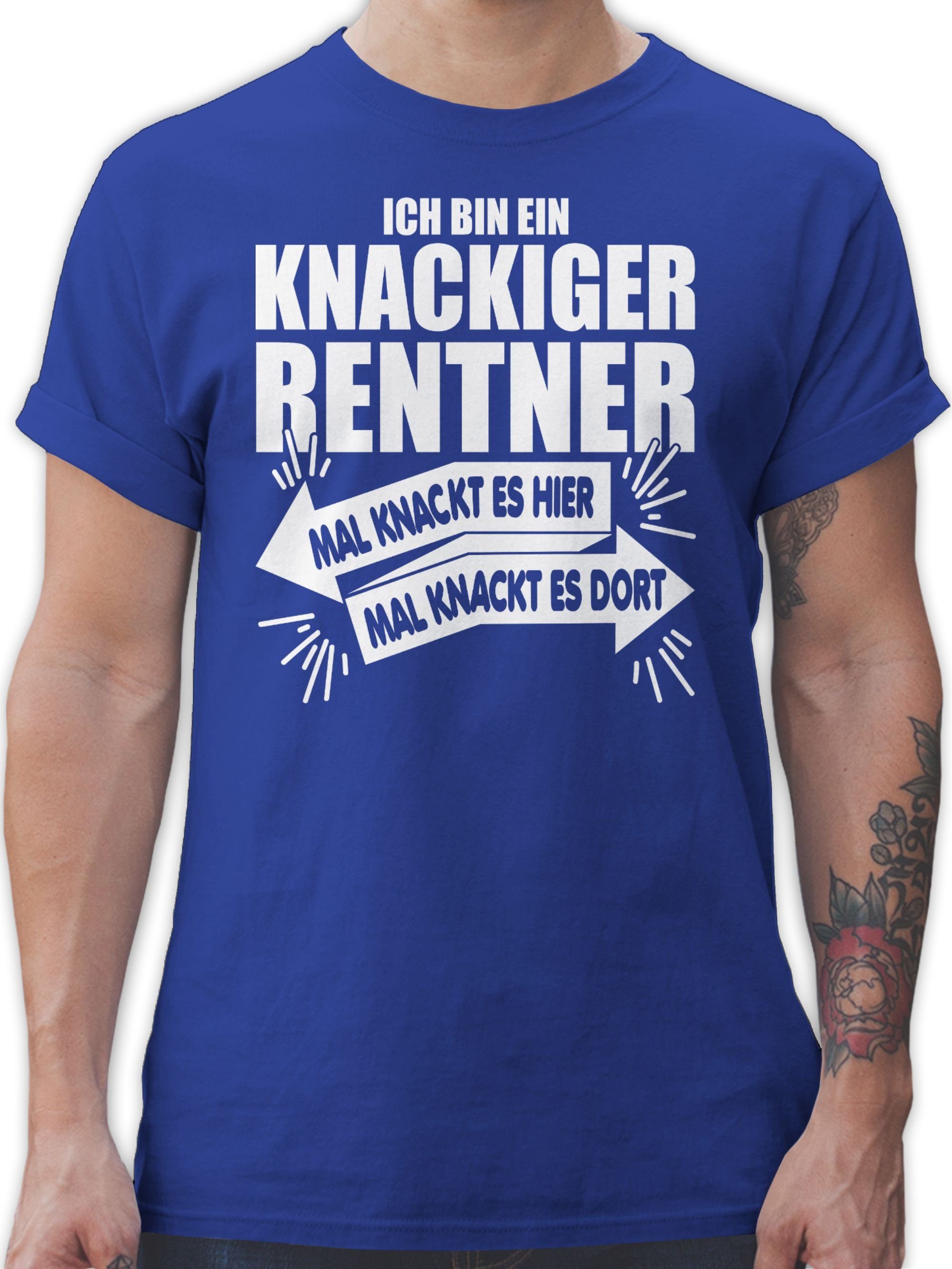 knackiger T-Shirt Rentner 3 bin Rentner Royalblau Geschenk Shirtracer Ich ein