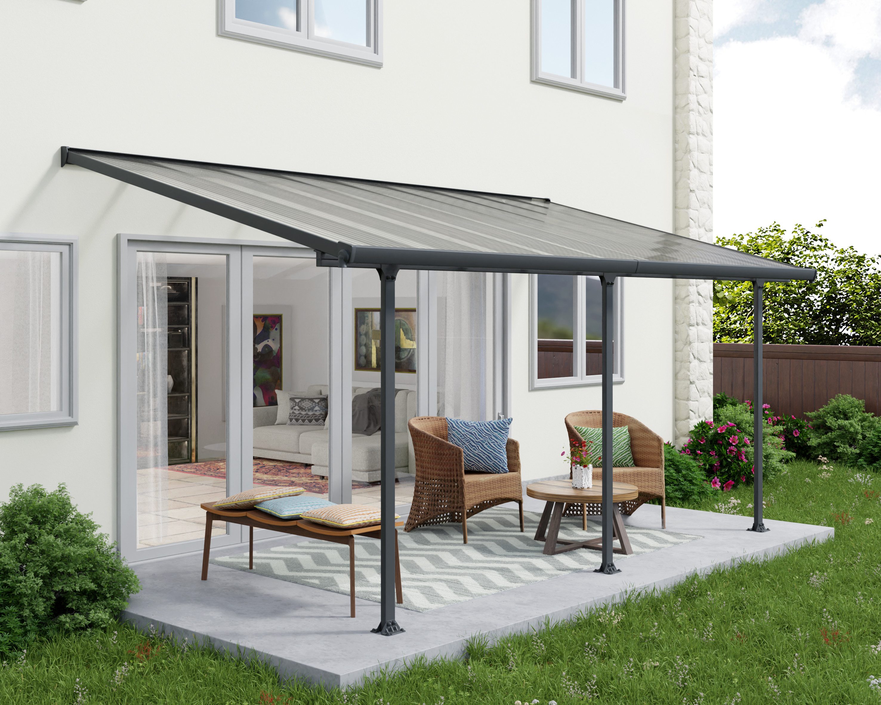 Palram - Canopia Terrassendach Feria Alu Terrassenüberdachung, BxT: 546x294 cm, einfache DIY Montage