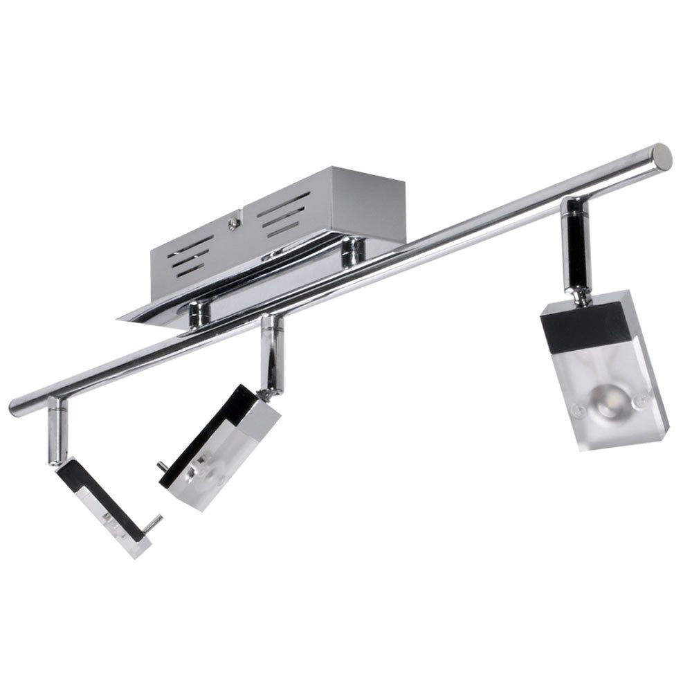 Brilliant LED Deckenleuchte, LED-Leuchtmittel fest verbaut, Warmweiß, LED Decken Leuchte chrom Wohn Zimmer Beleuchtung Spot Strahler Lampe