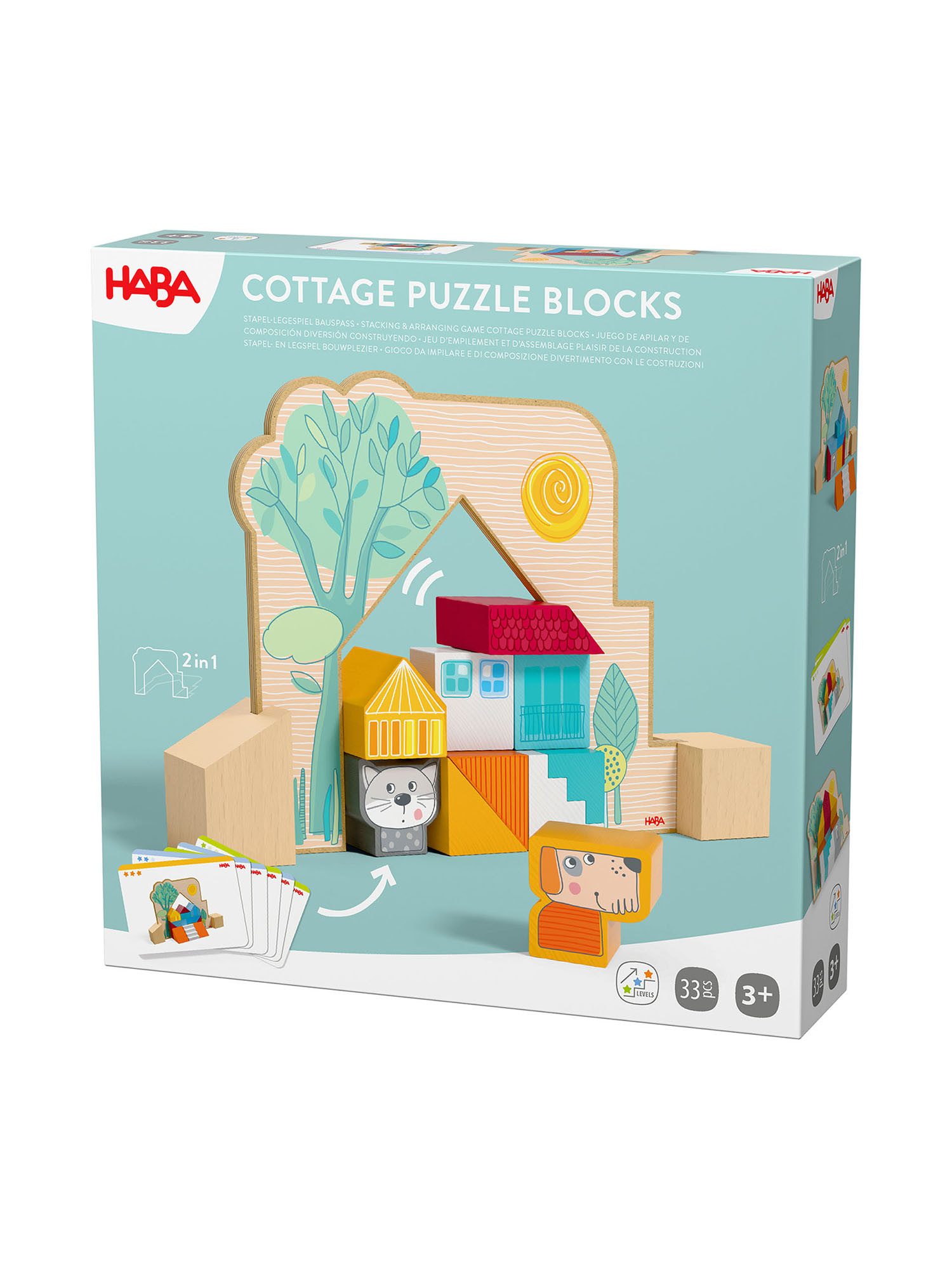 Haba Steckpuzzle Stapel-Legespiel Bauspaß, Puzzleteile, Puzzle zum Stecken, Holzsteckpuzzle, Shape Puzzle