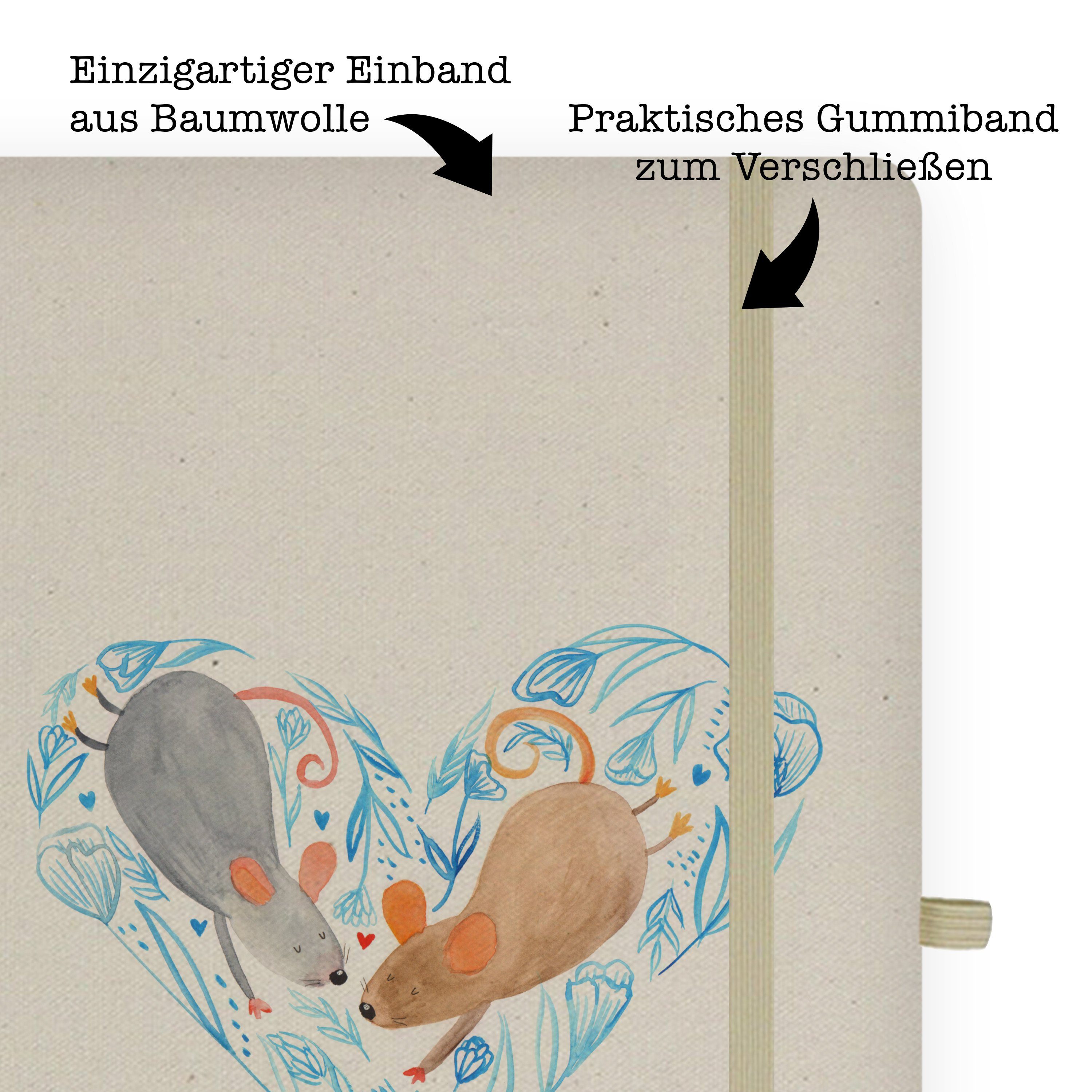Mr. & Mrs. Panda Transparent H Mr. - Journal, Mäuse Notizbuch Geschenk, & Mrs. Partner, - Skizzenbuch, Herz Panda