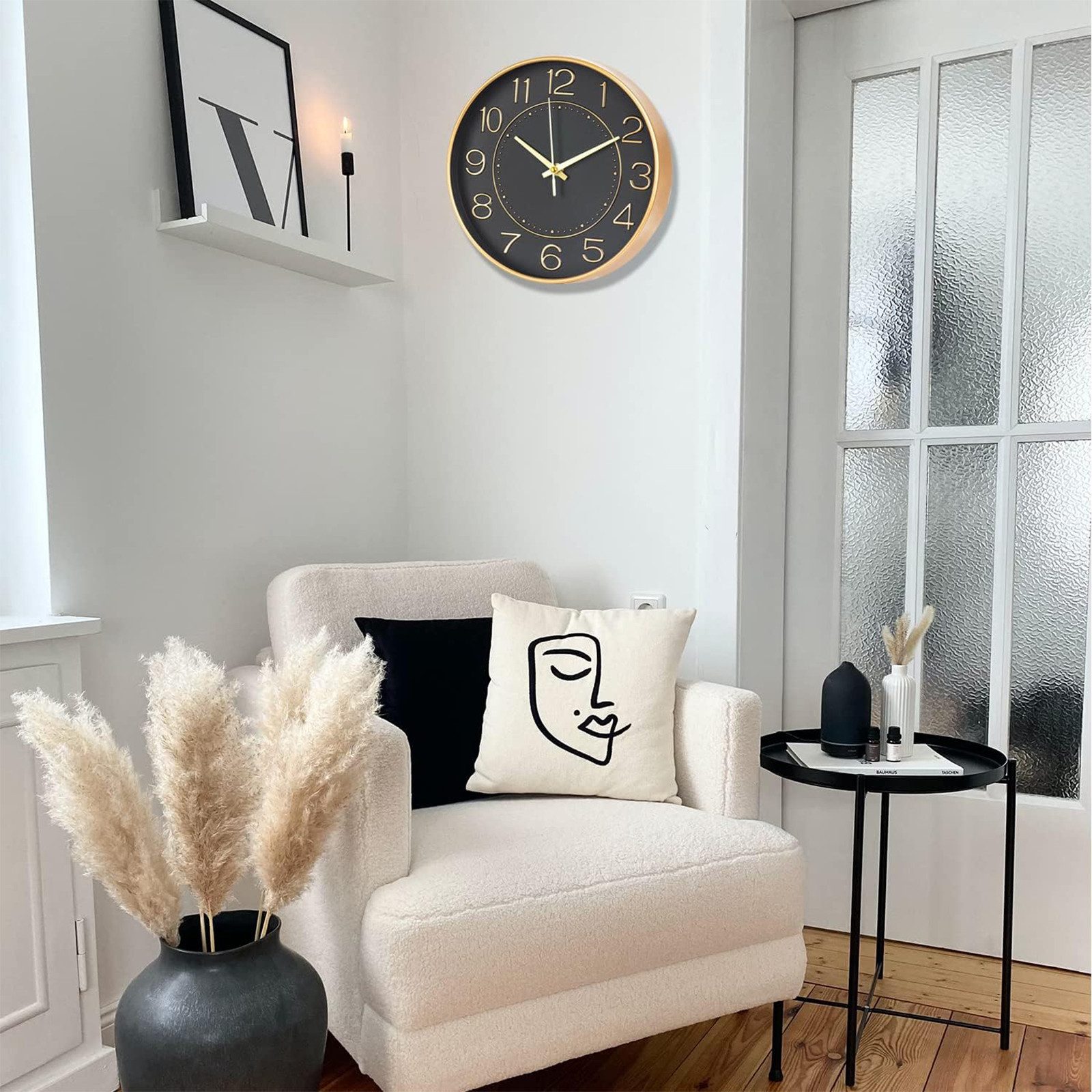 REDOM Wanduhr Lautlos Uhr Dekouhr Große Wanduhr Wohnzimmer Uhr 30 cm (leise günstig online kaufen