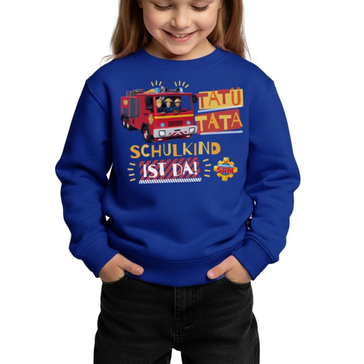 Spreadshirt Sweatshirt Feuerwehrmann Sam™ Tatü Tata Schulkind Ist Da Kinder/Teenager Premium (1-tlg)