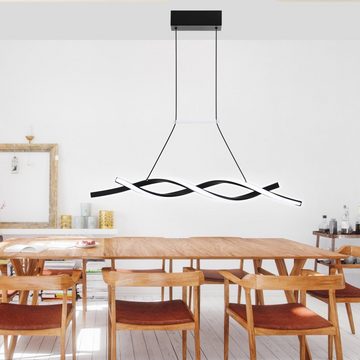 LETGOSPT Pendelleuchte 80cm Modern LED Pendelleuchte, 24W Spiralförmige Design LED Hängelampe, LED fest integriert, Kaltweiß/Naturweiß/Warmweiß, Dimmbar mit Fernbedienung, für Esszimmer, Bar, Salon, Küche, Hotel