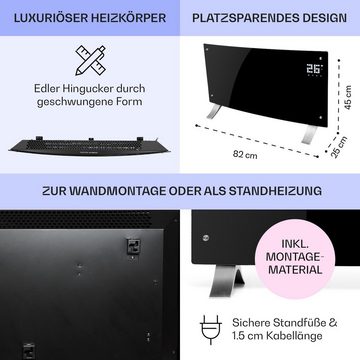 Klarstein Heizstrahler Bornholm Curved, 2000 W, Konvektorheizung elektrisch Elektrokoheizung energiesparend Heizkörper