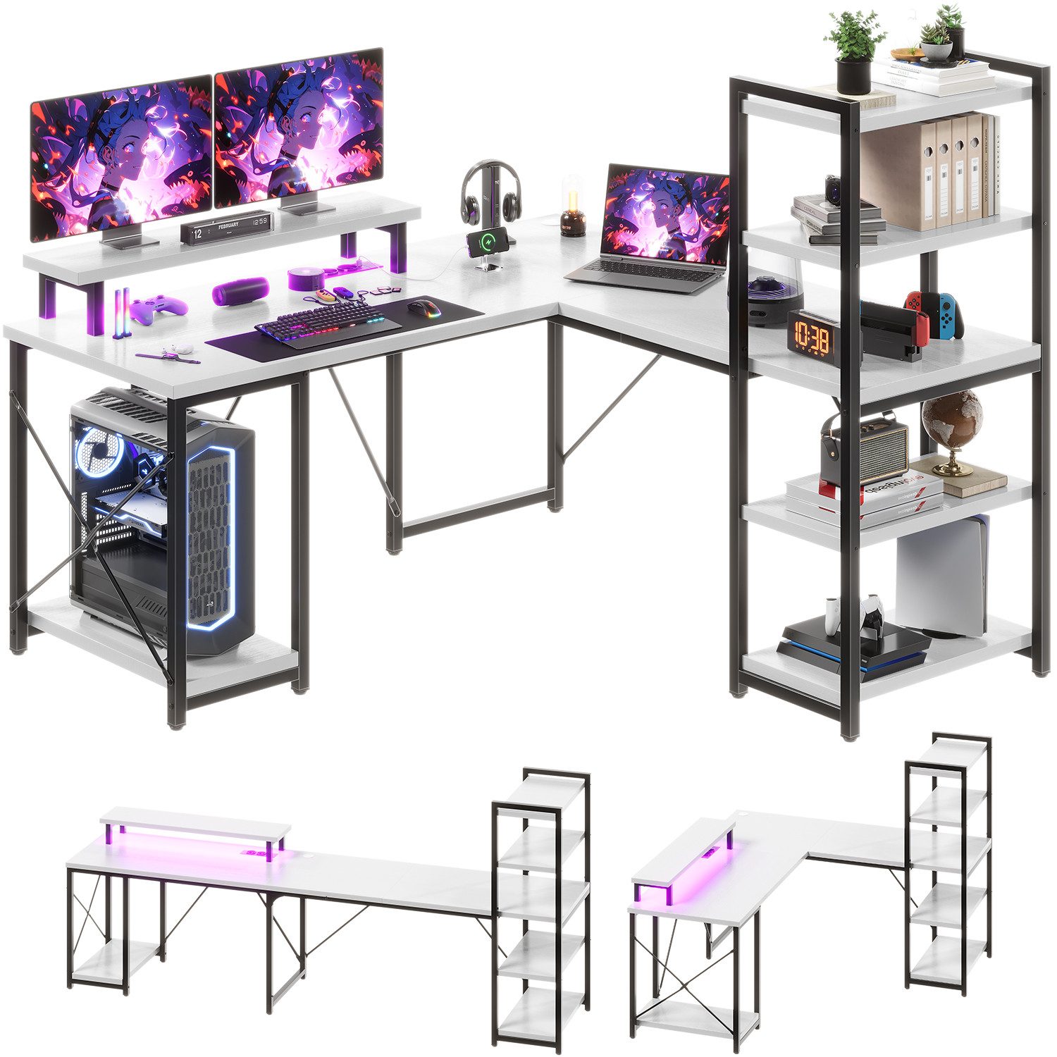 HOMALL Gamingtisch 140*75.5CM L-förmiger Spieltisch mit günstig online kaufen