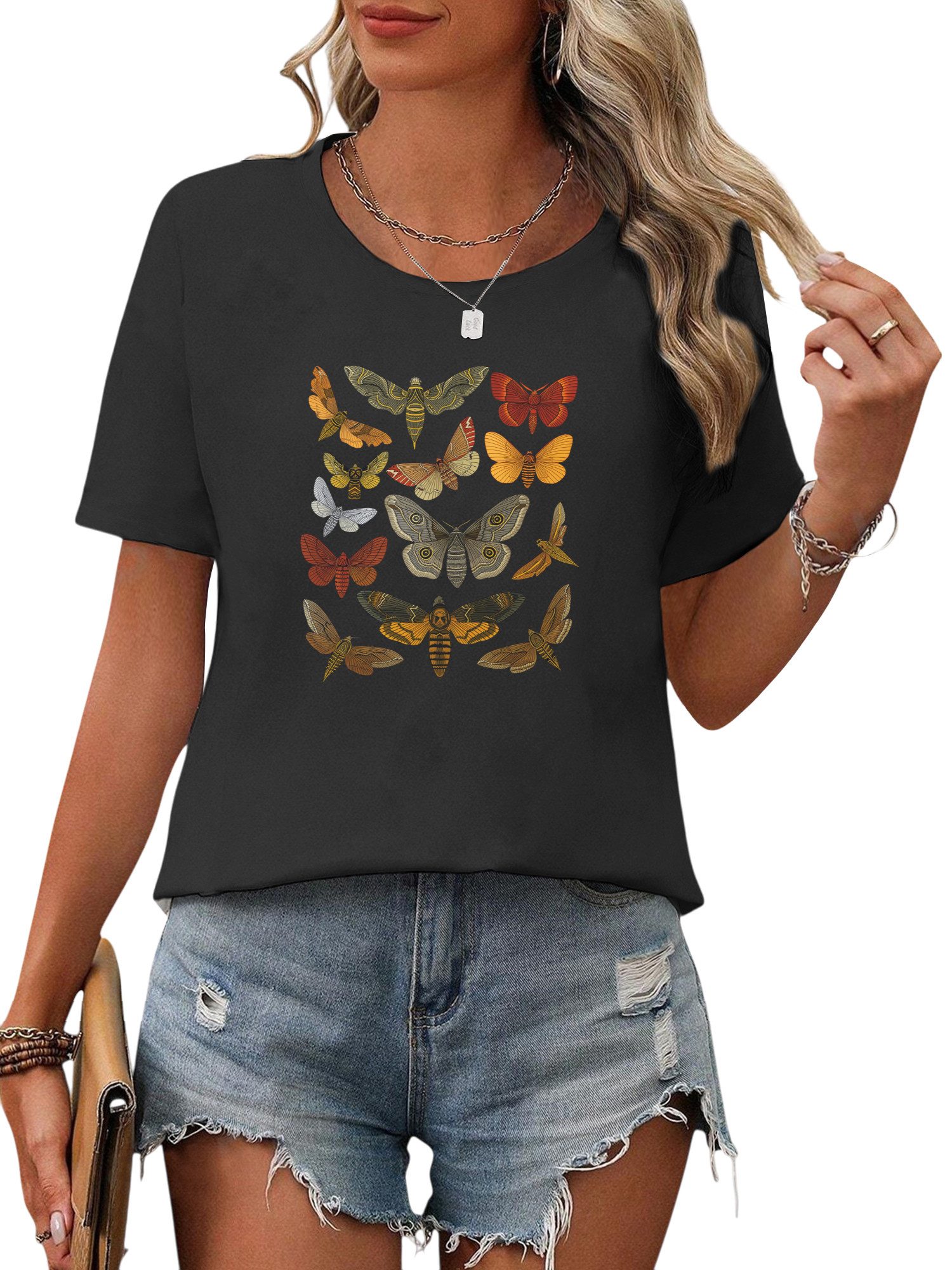 PYL Rundhalsshirt Damen Sommer Casual Bequemes günstig online kaufen