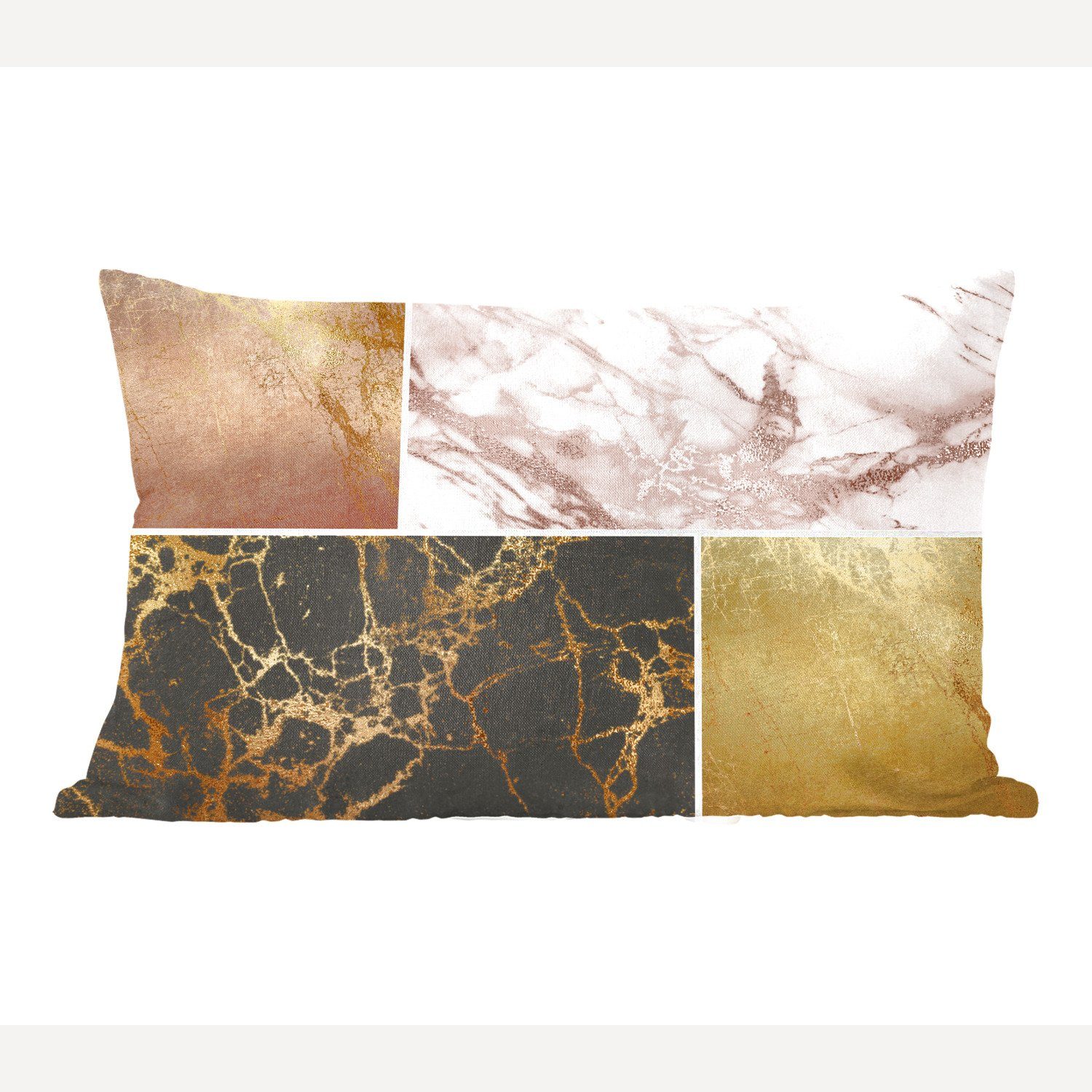Marmor Rosa Dekokissen - Dekoration, Wohzimmer Gold, - mit Zierkissen, MuchoWow Füllung, Dekokissen Schlafzimmer