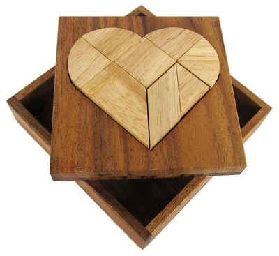Logoplay Holzspiele Spiel, Tangram "Herz" - Legespiel - Knobelspiel mit 9 Legesteinen aus HolzHolzspielzeug